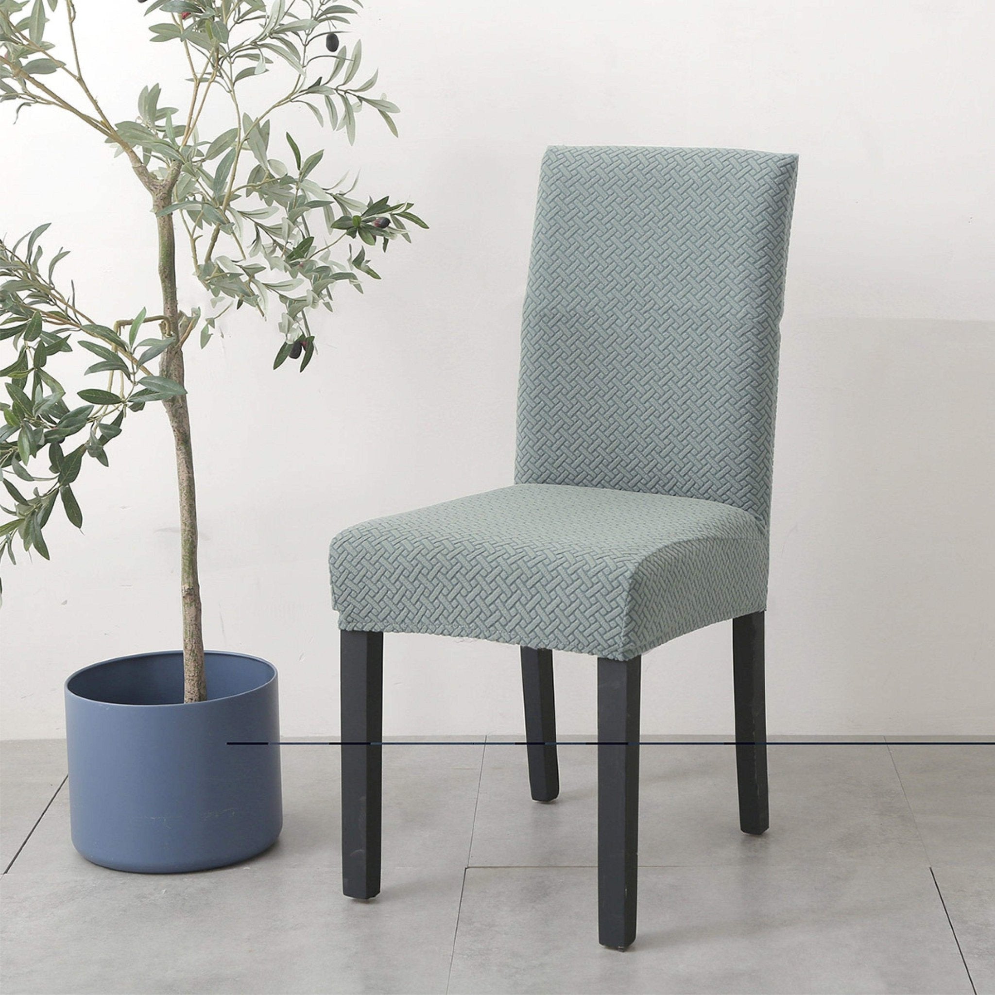 Hyper Cover Jacquard Dining Chair Covers Emerald Green | Stretch Slipcover - 2 pcs -
