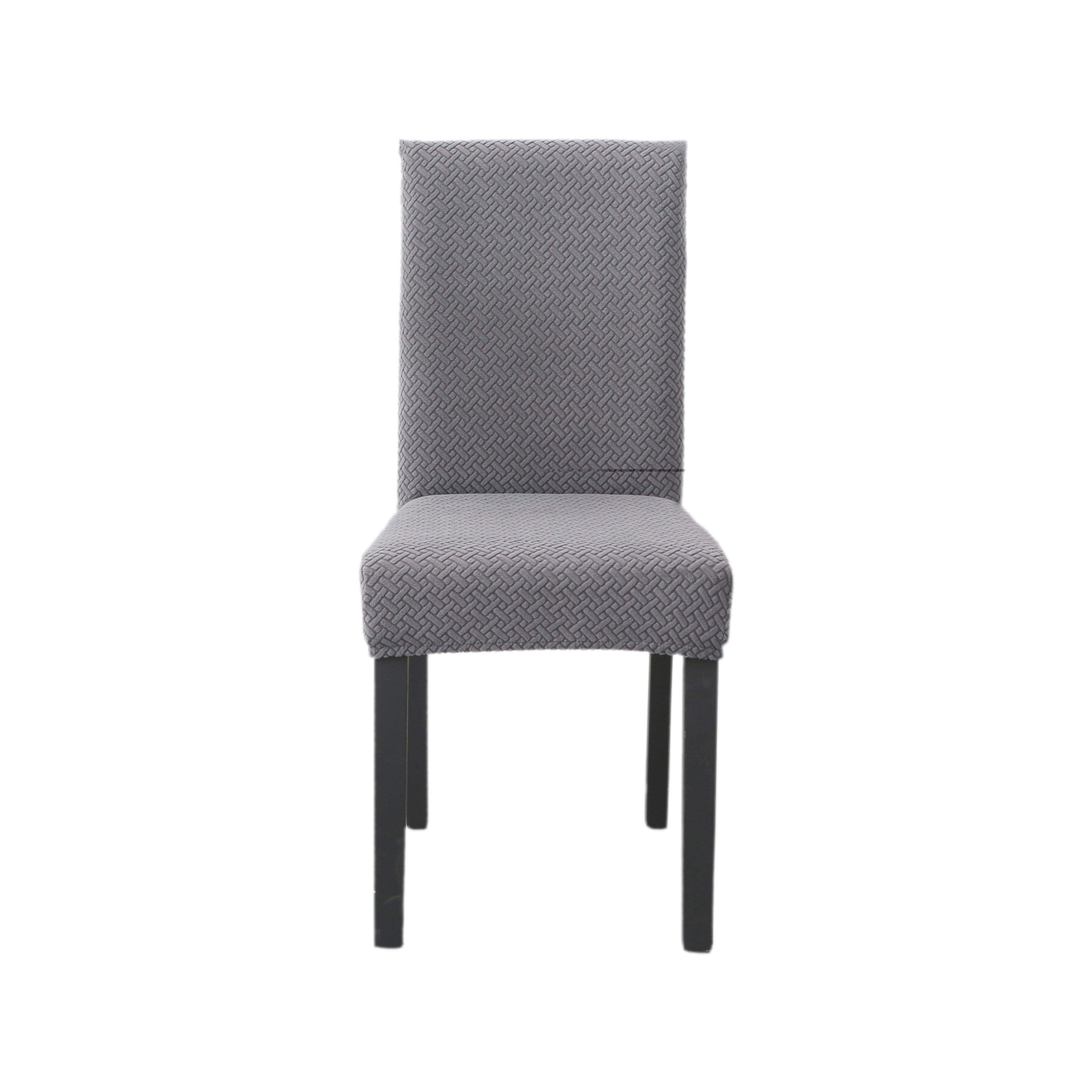 Hyper Cover Jacquard Dining Chair Covers Silver Grey | Stretch Slipcover | Chair Covers | Brilliant Home Living