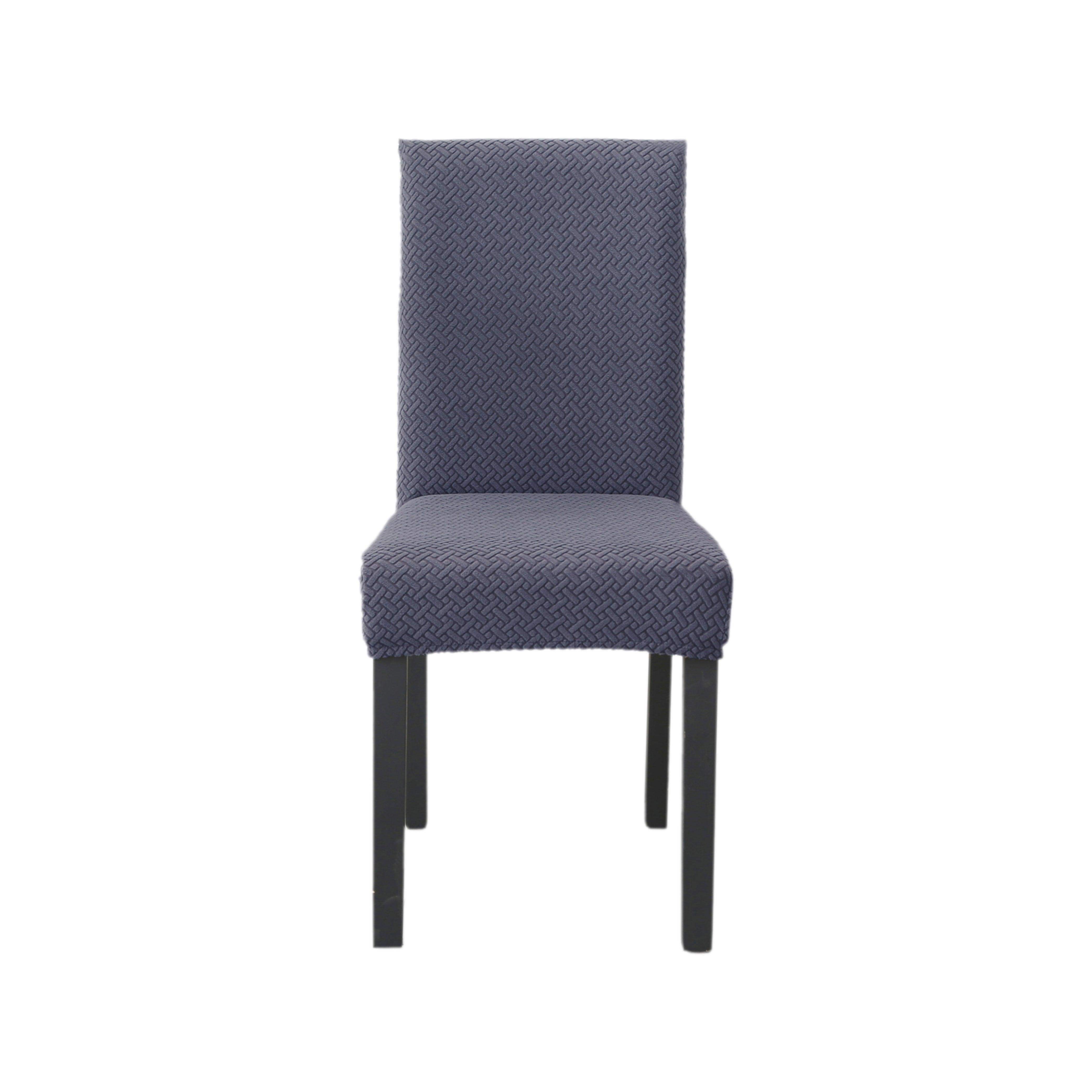 Hyper Cover Jacquard Dining Chair Covers Slate Grey | Stretch Slipcover | Chair Covers | Brilliant Home Living