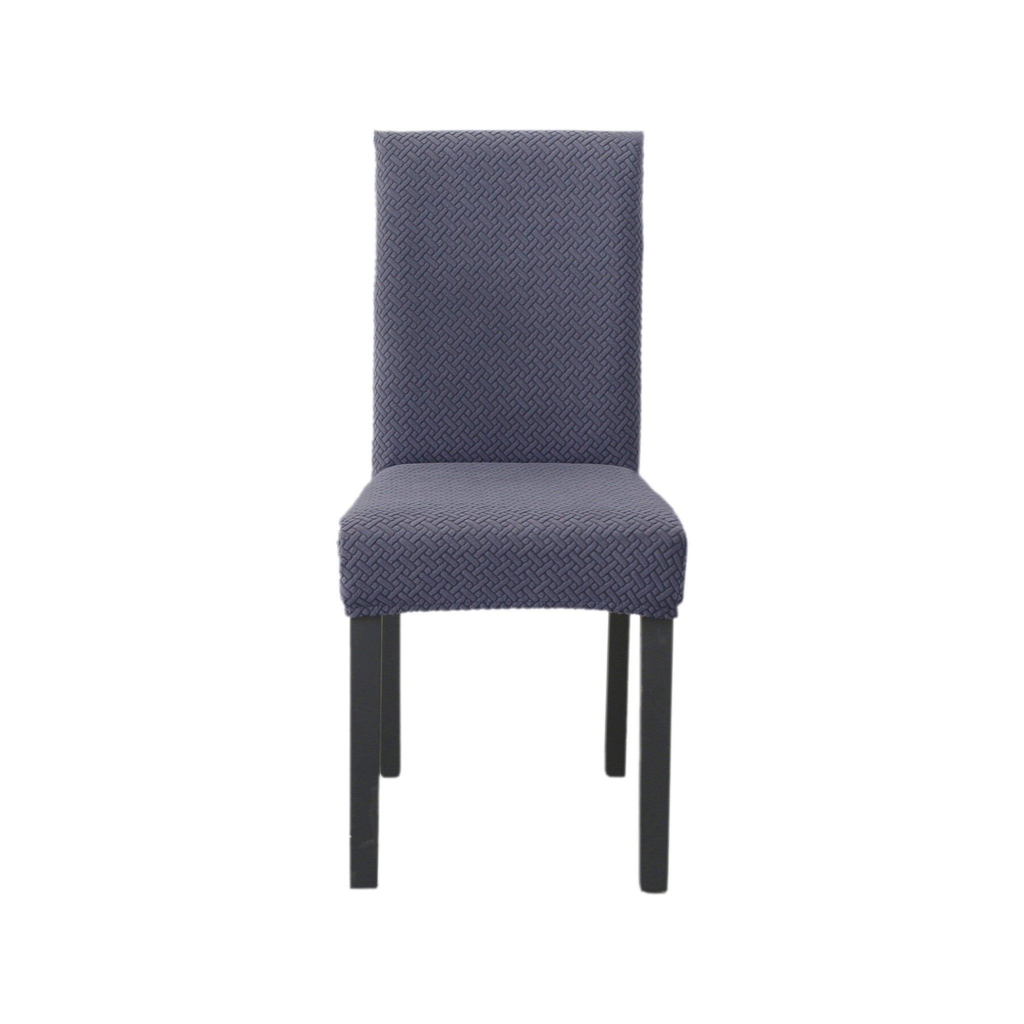 Hyper Cover Jacquard Dining Chair Covers Slate Grey | Stretch Slipcover - 2 pcs -