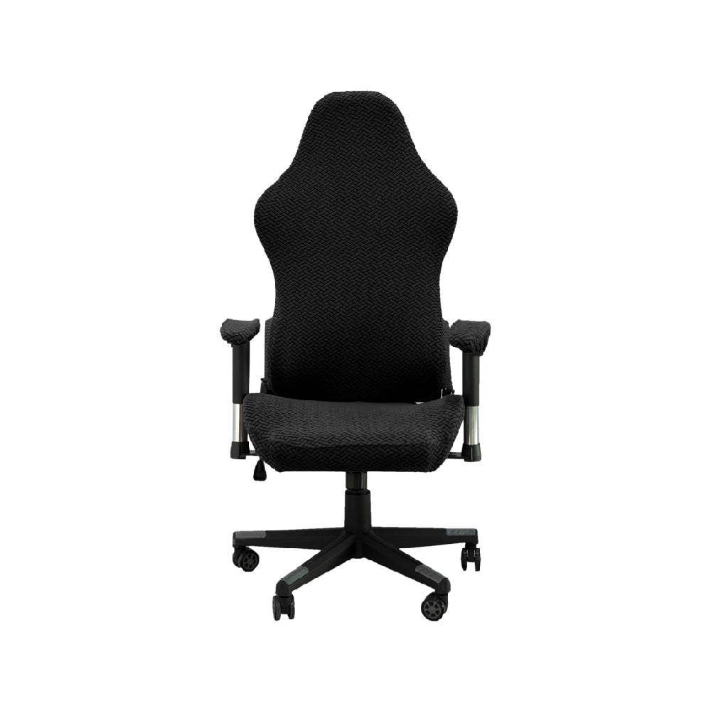 Hyper Cover Jacquard Gaming Chair Cover | Stretch Computer Office Slipcover (4-Piece Set) - Black -