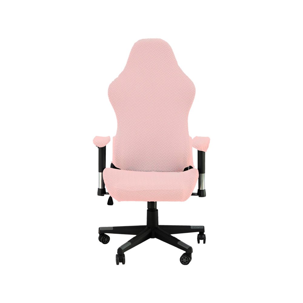 Hyper Cover Jacquard Gaming Chair Cover | Stretch Computer Office Slipcover (4-Piece Set) - Blush Pink -