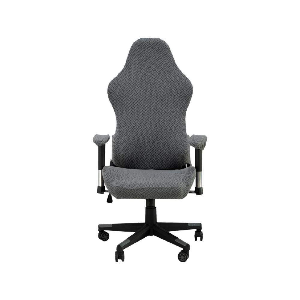 Hyper Cover Jacquard Gaming Chair Cover | Stretch Computer Office Slipcover (4-Piece Set) - Grey -