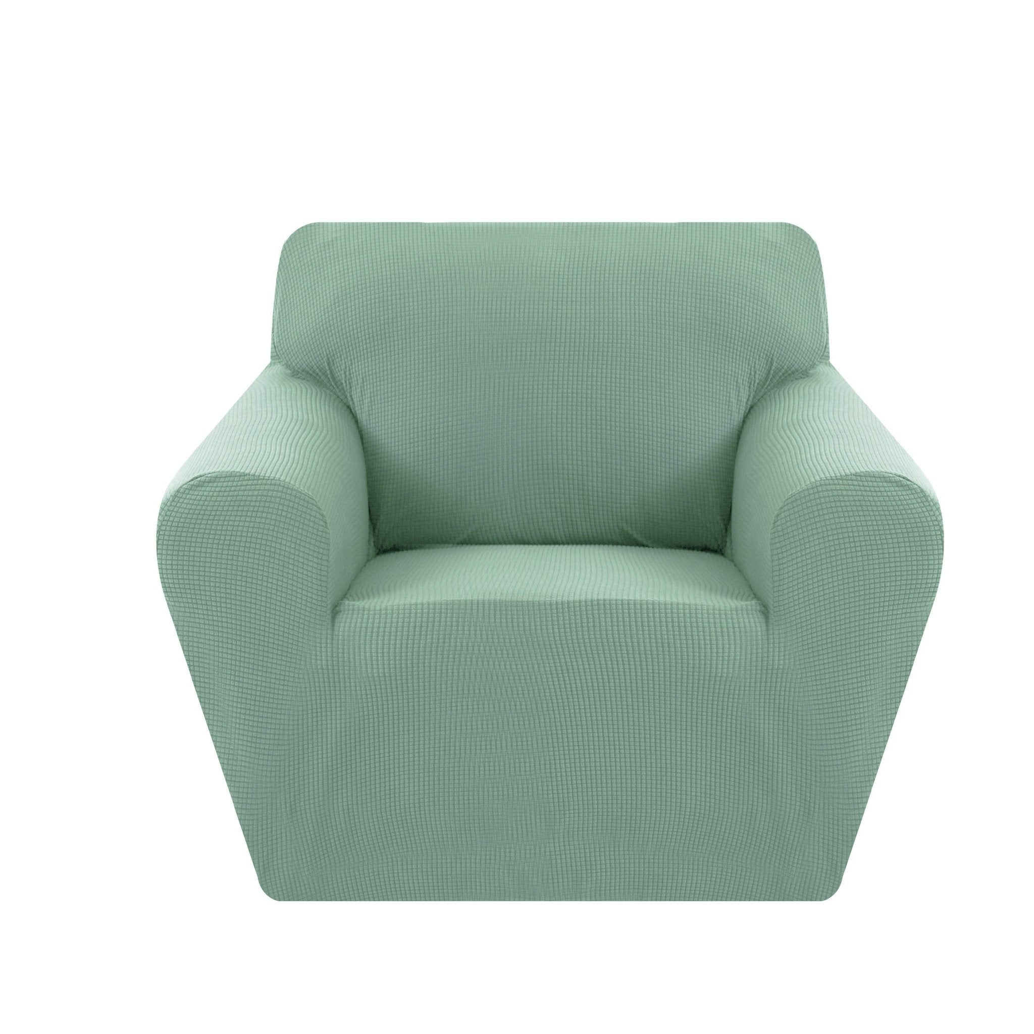 Hyper Cover Jacquard Sofa Cover Emerald Green | Stretch Lounge Slipcover - 1 Seater -