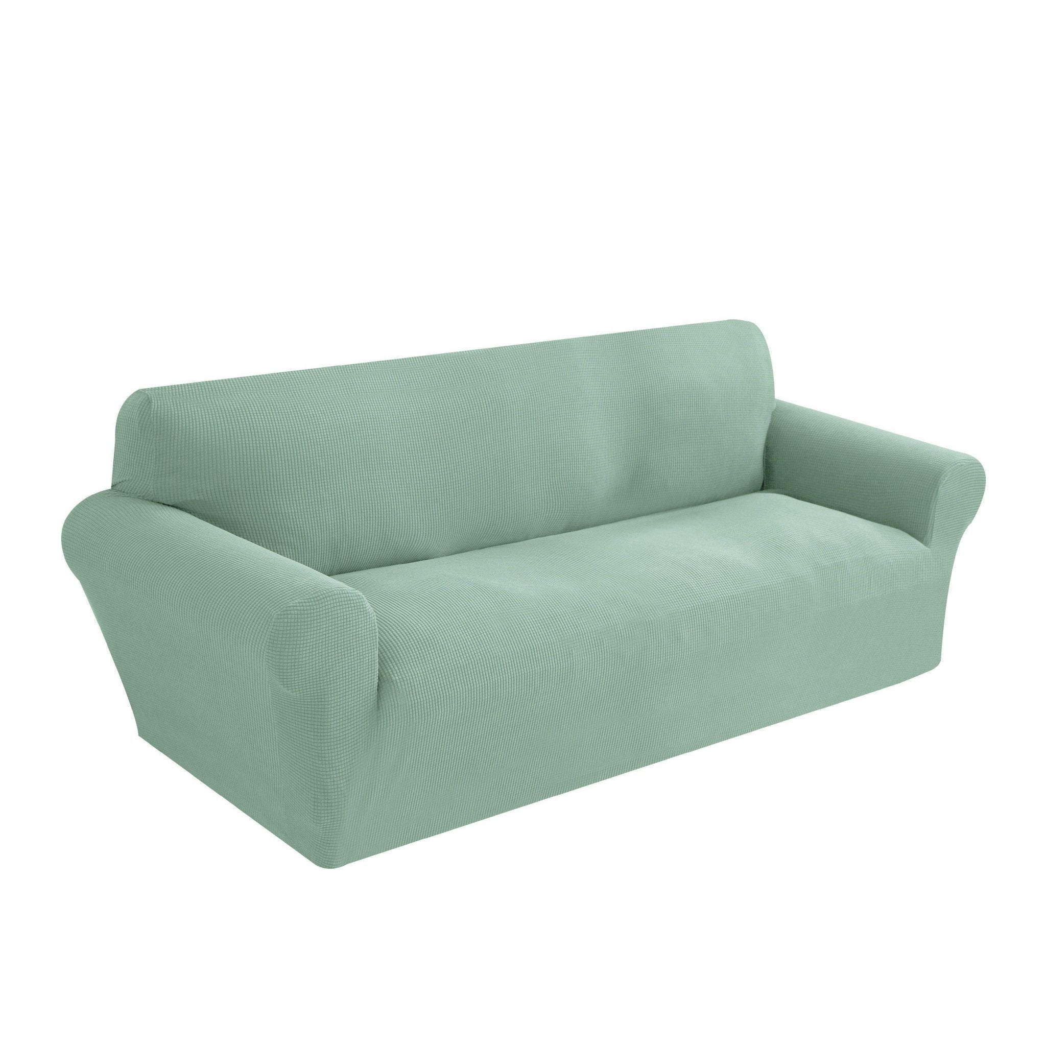 Hyper Cover Jacquard Sofa Cover Emerald Green | Stretch Lounge Slipcover - 2 Seater -