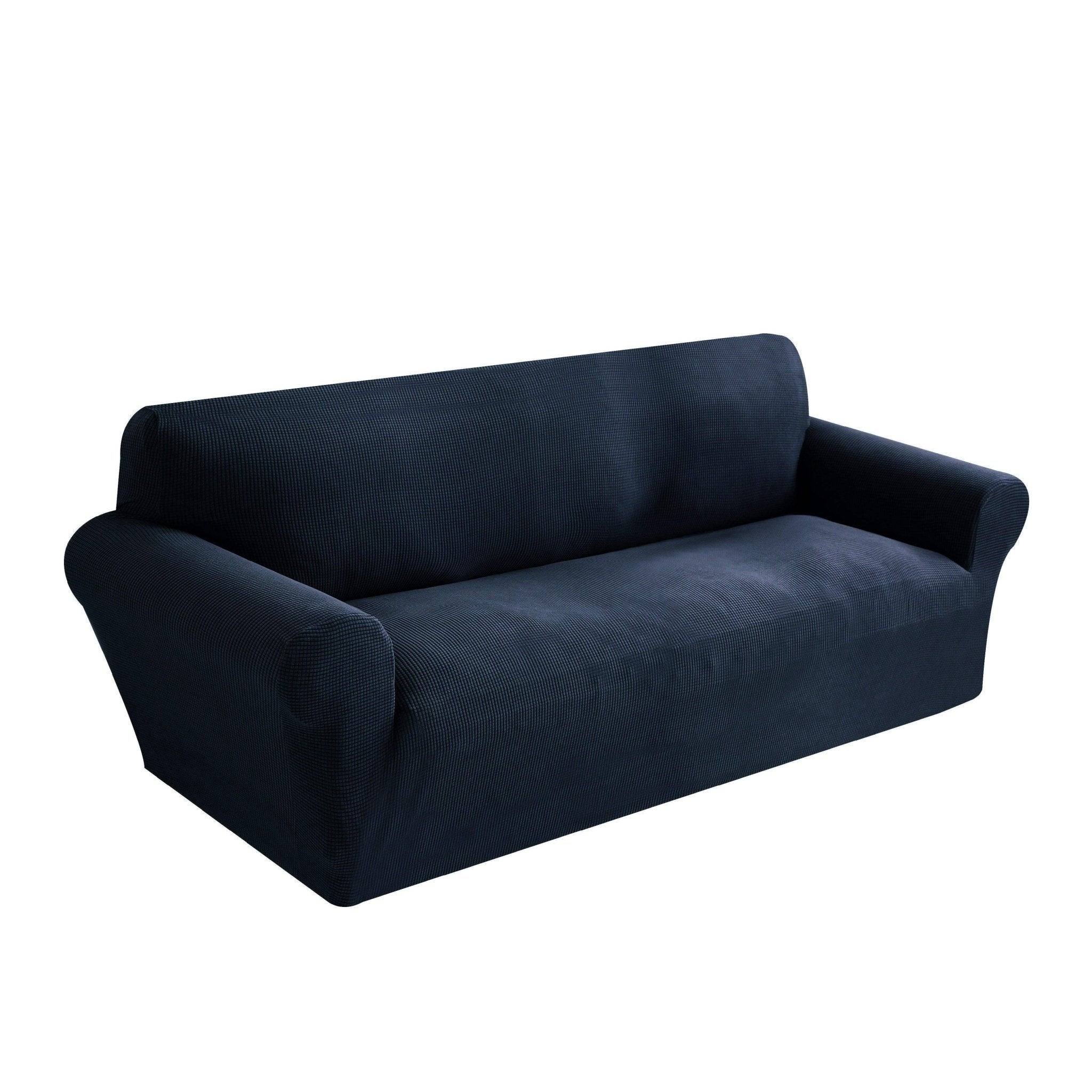 Hyper Cover Jacquard Sofa Cover Navy Blue | Stretch Lounge Slipcover - 2 Seater -