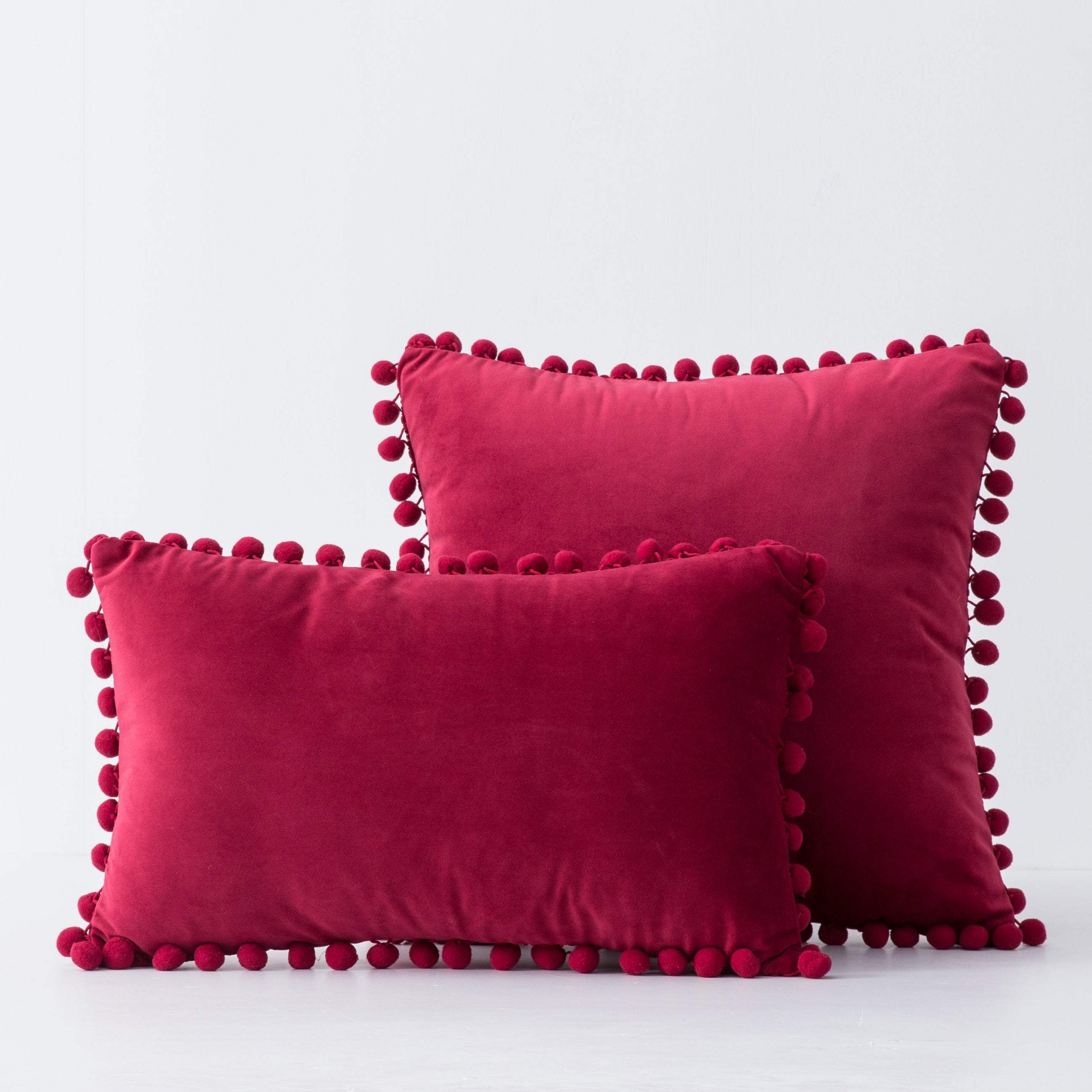 Hyper Cover Pom Pom Velvet Cushion Cover | Soft Throw Pillow Case | Cushion Covers | Brilliant Home Living