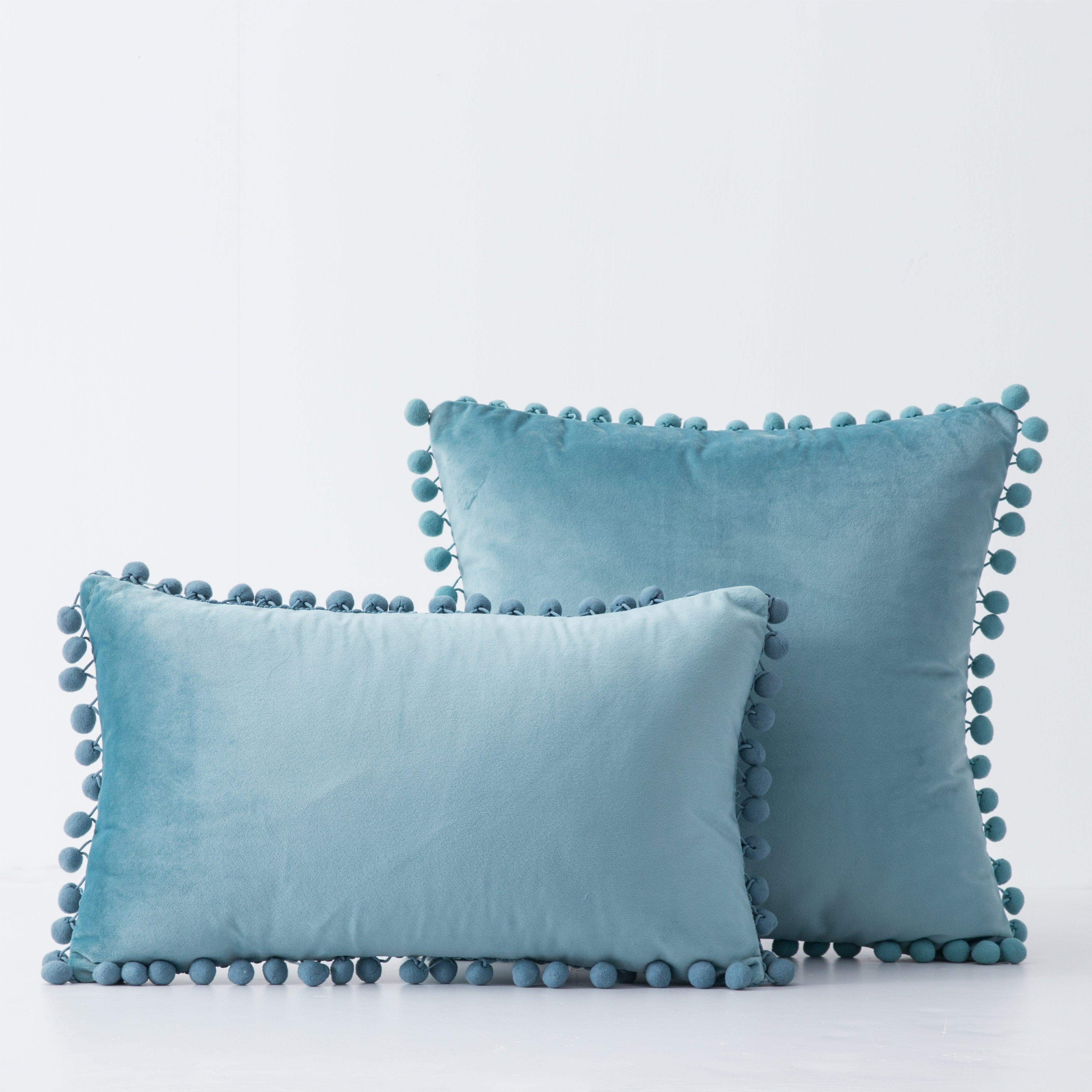 Hyper Cover Pom Pom Velvet Cushion Cover | Soft Throw Pillow Case | Cushion Covers | Brilliant Home Living