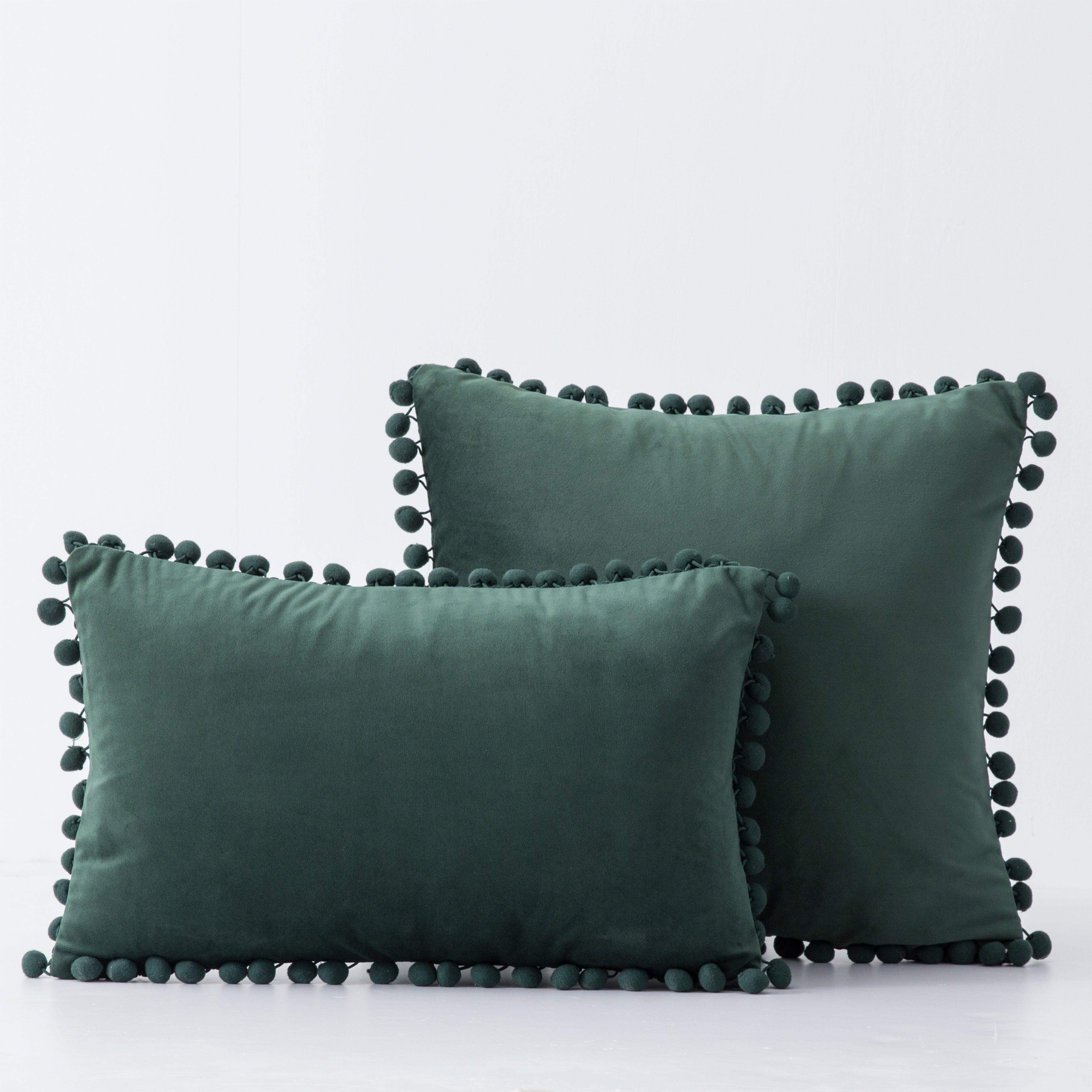 Hyper Cover Pom Pom Velvet Cushion Cover | Soft Throw Pillow Case | Cushion Covers | Brilliant Home Living