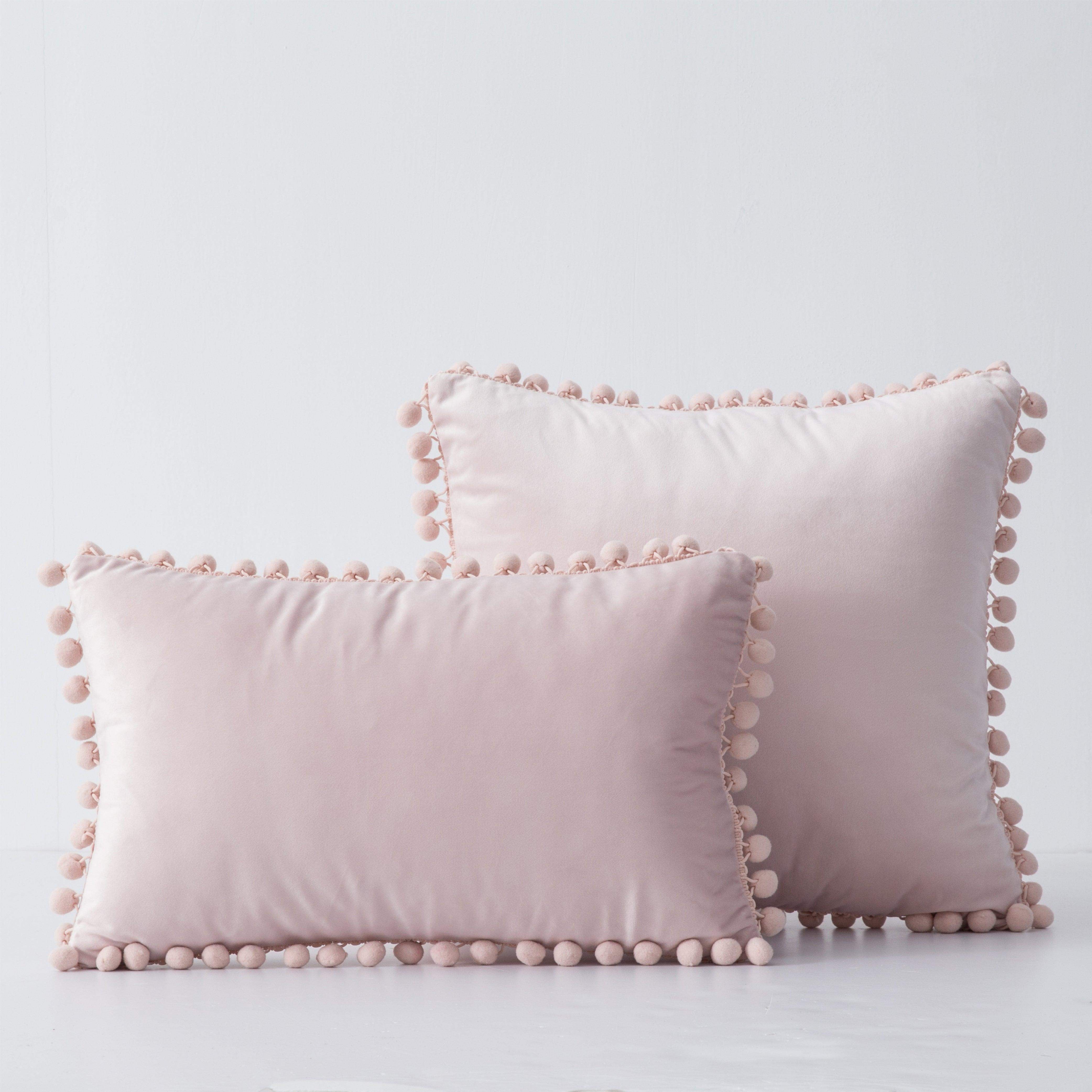 Hyper Cover Pom Pom Velvet Cushion Cover | Soft Throw Pillow Case | Cushion Covers | Brilliant Home Living