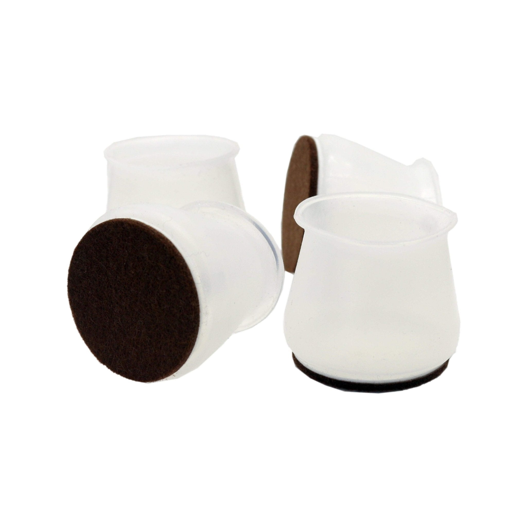 Hyper Cover Silicone Chair Leg Protectors Clear | Felt Floor Caps - Round - 4 pcs