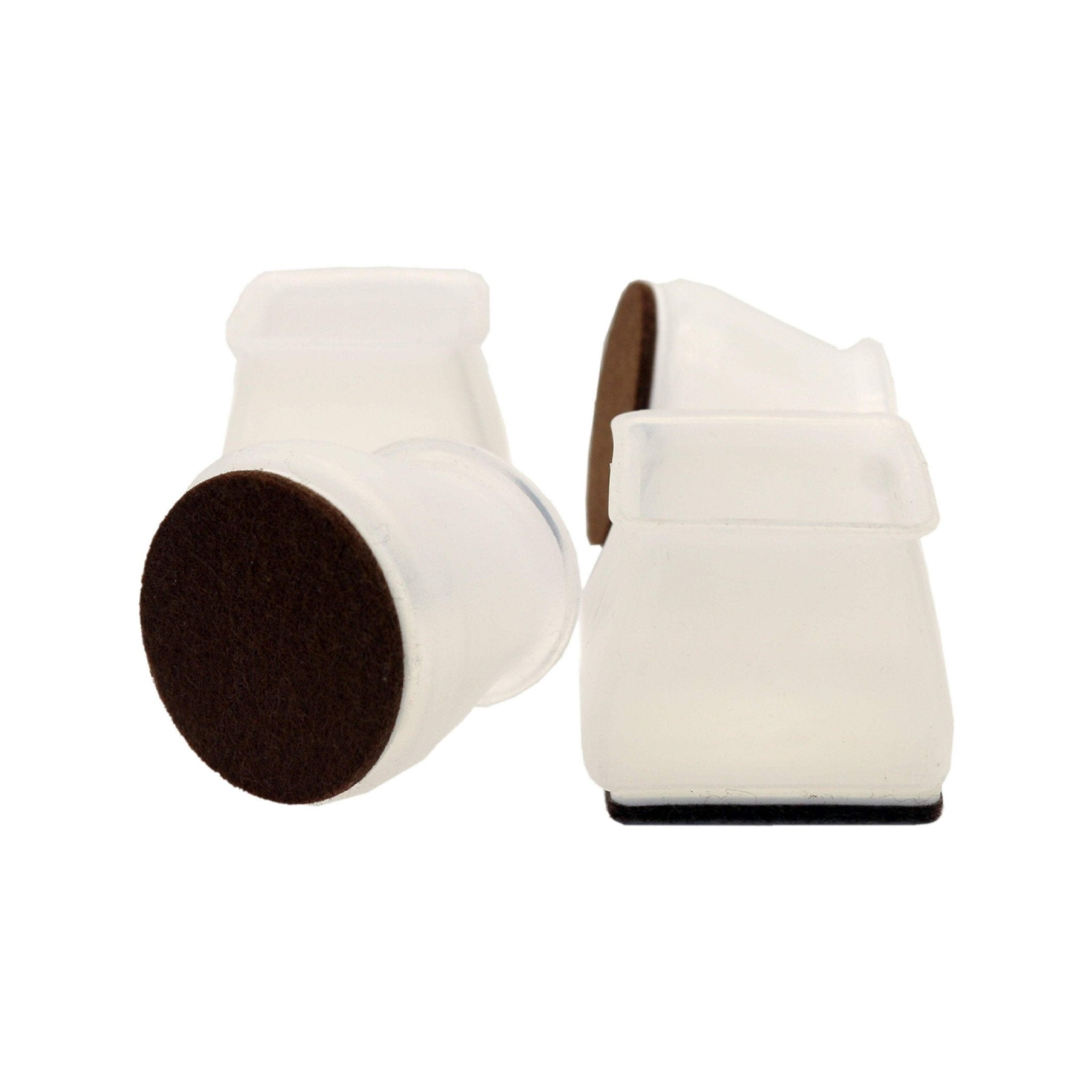 Hyper Cover Silicone Chair Leg Protectors Clear | Felt Floor Caps - Round - 4 pcs