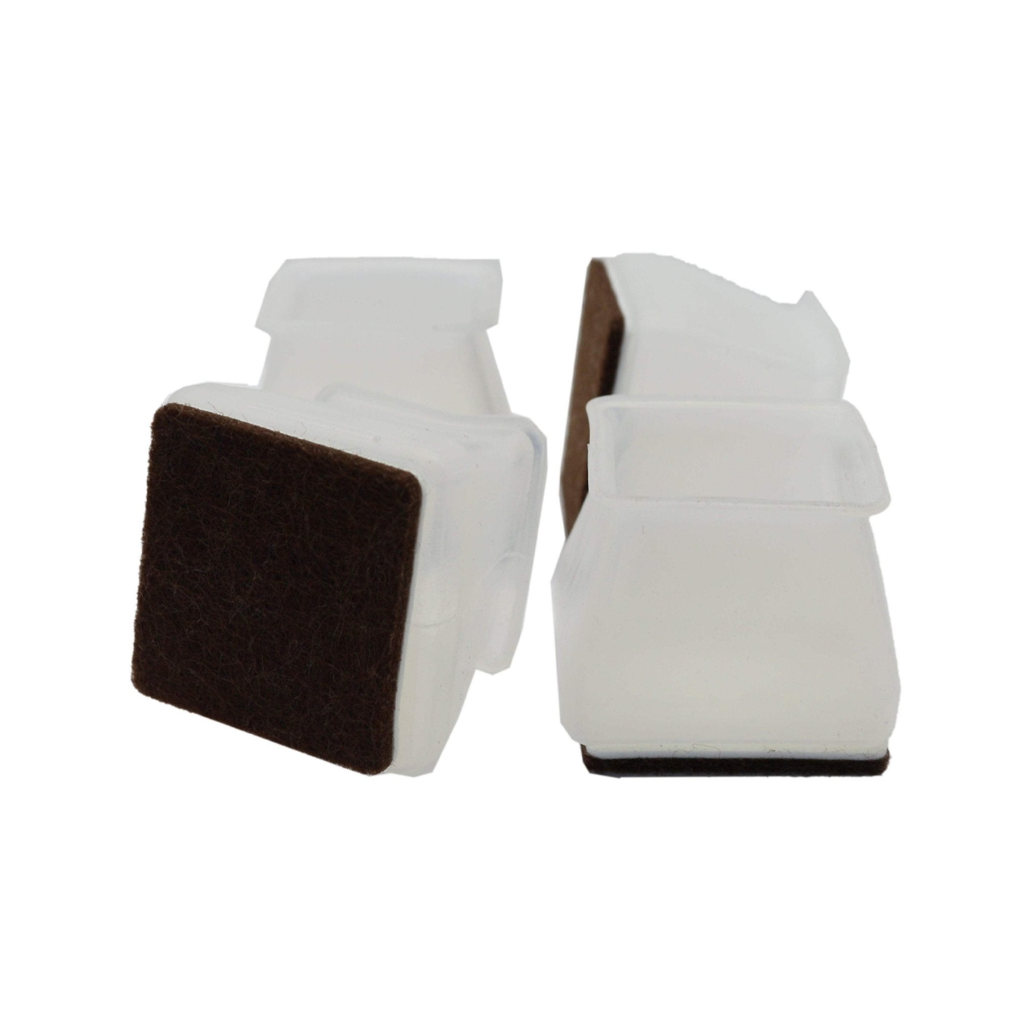 Hyper Cover Silicone Chair Leg Protectors Clear | Felt Floor Caps - Square - 4 pcs