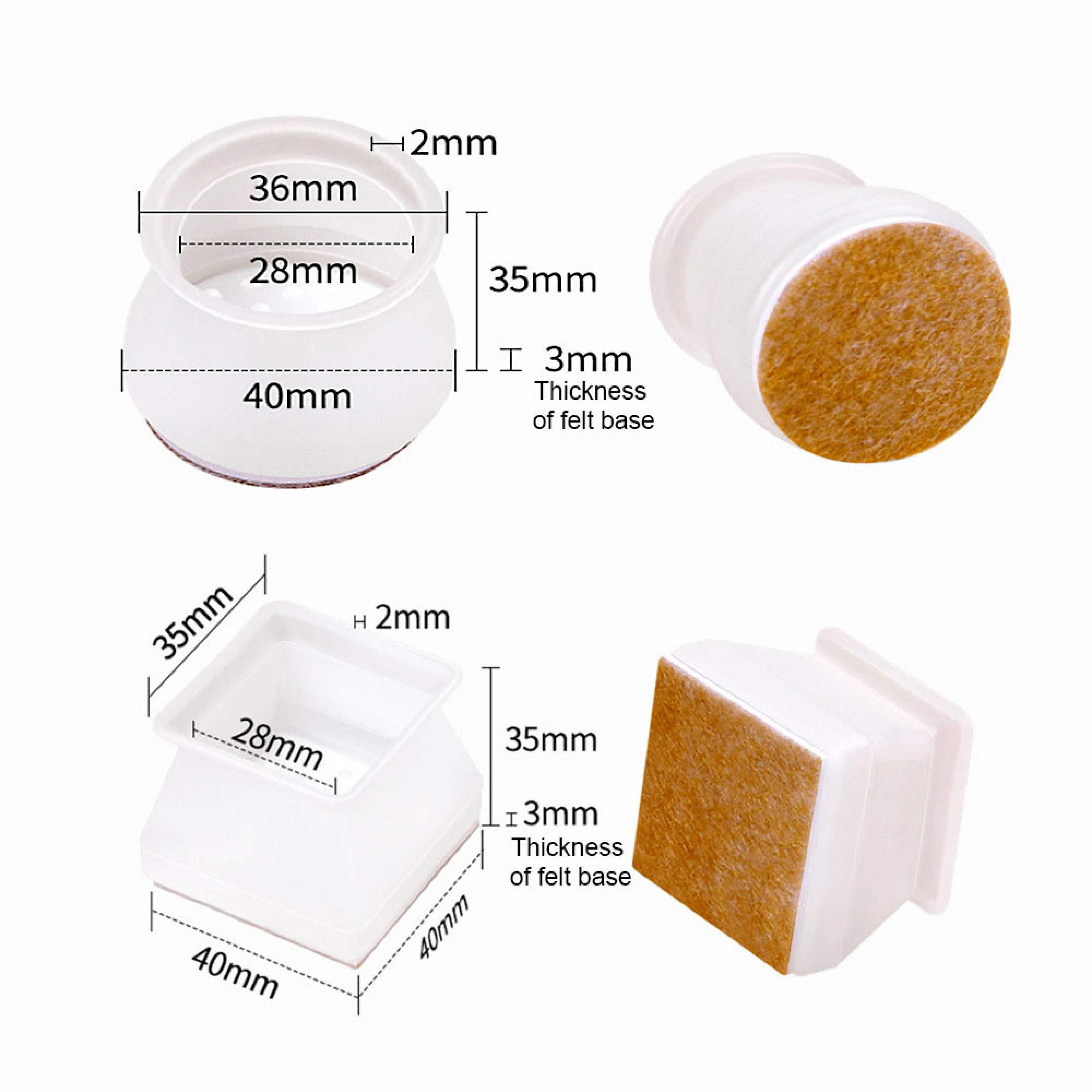 Hyper Cover Silicone Chair Leg Protectors Clear | Felt Floor Caps | Furniture Care | Brilliant Home Living