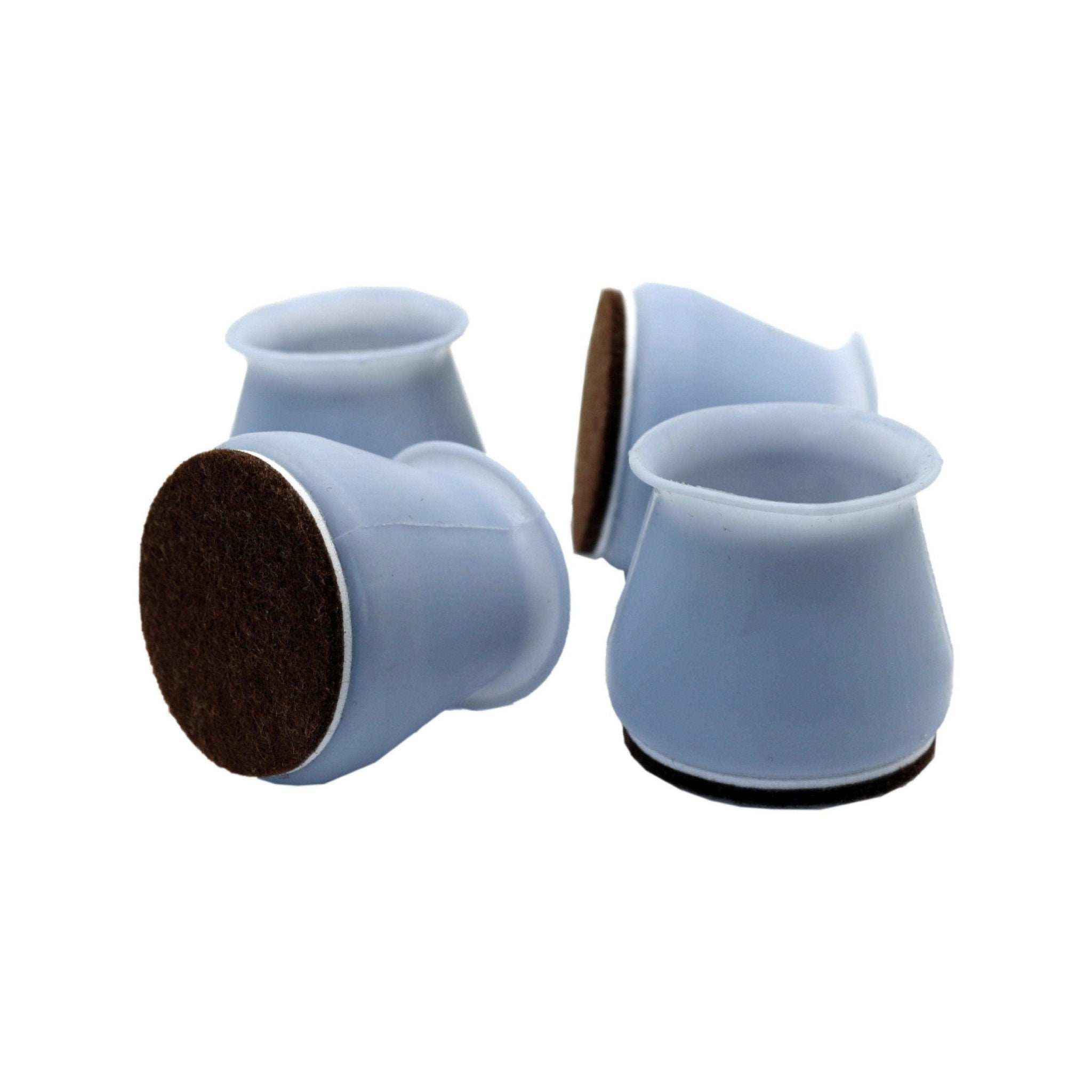 Hyper Cover Silicone Chair Leg Protectors Grey | Felt Floor Caps - Round - 4 pcs
