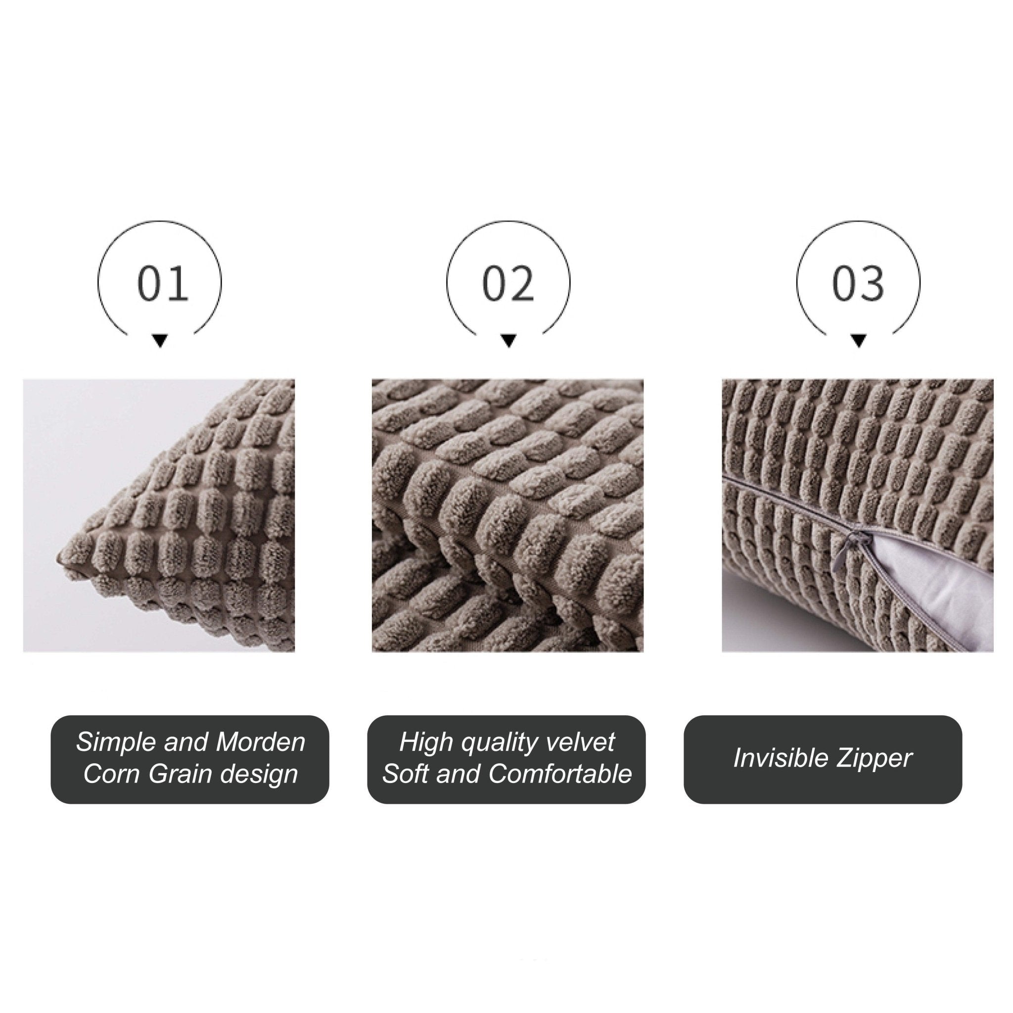 Hyper Cover Soft Textured Velvet Cushion Cover | Corduroy Waffle Throw Pillow - Azure - 30x50 cm
