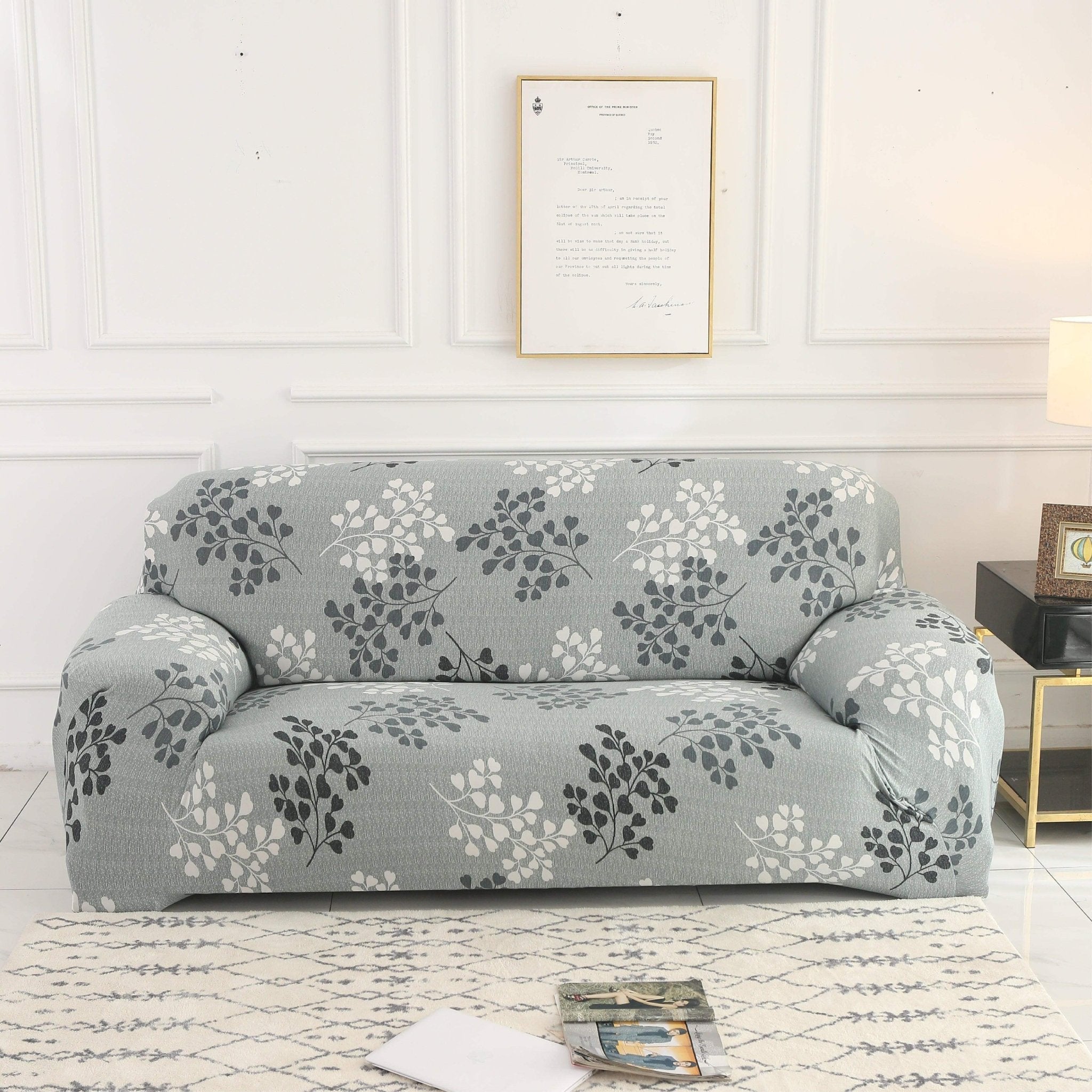 Hyper Cover Stretch Sofa Cover Autumn Leaves Pattern | Slipcover - 1 Seater -
