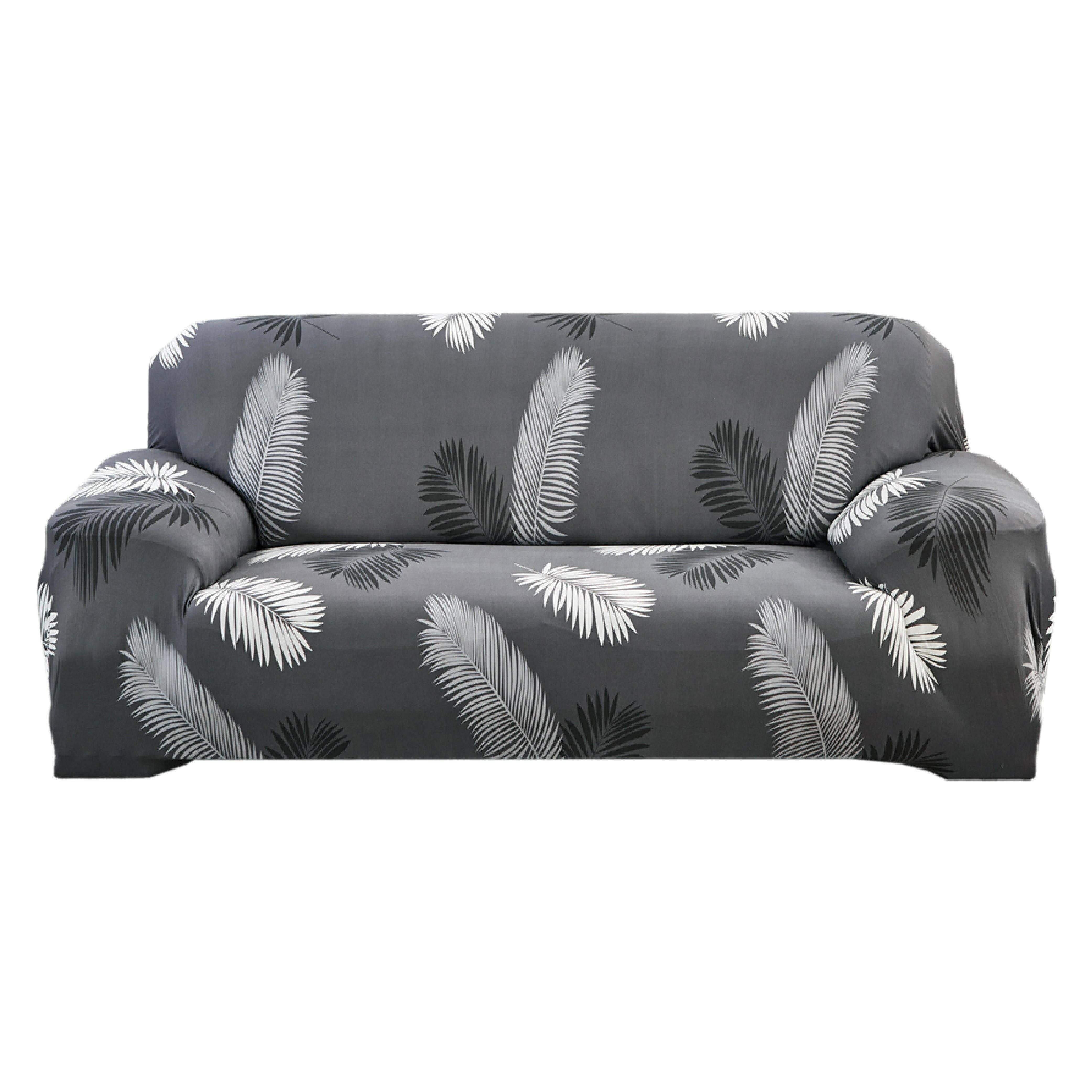 Hyper Cover Stretch Sofa Cover Black Feather Pattern | Slipcover | Sofa Covers | Brilliant Home Living