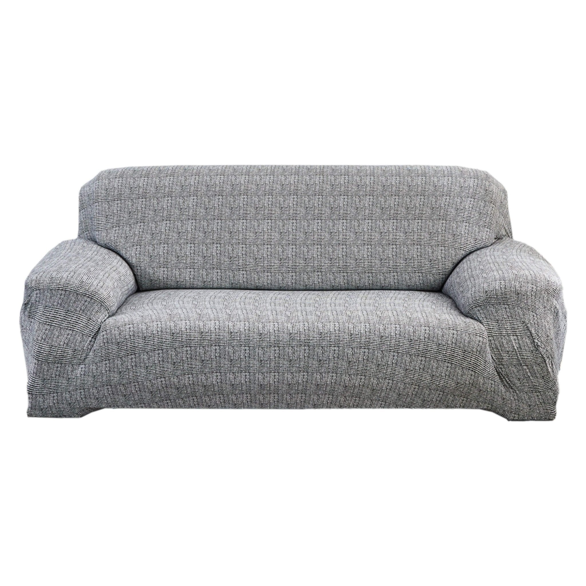 Hyper Cover Stretch Sofa Cover Elegant Grey Pattern | Slipcover - 2 Seater -