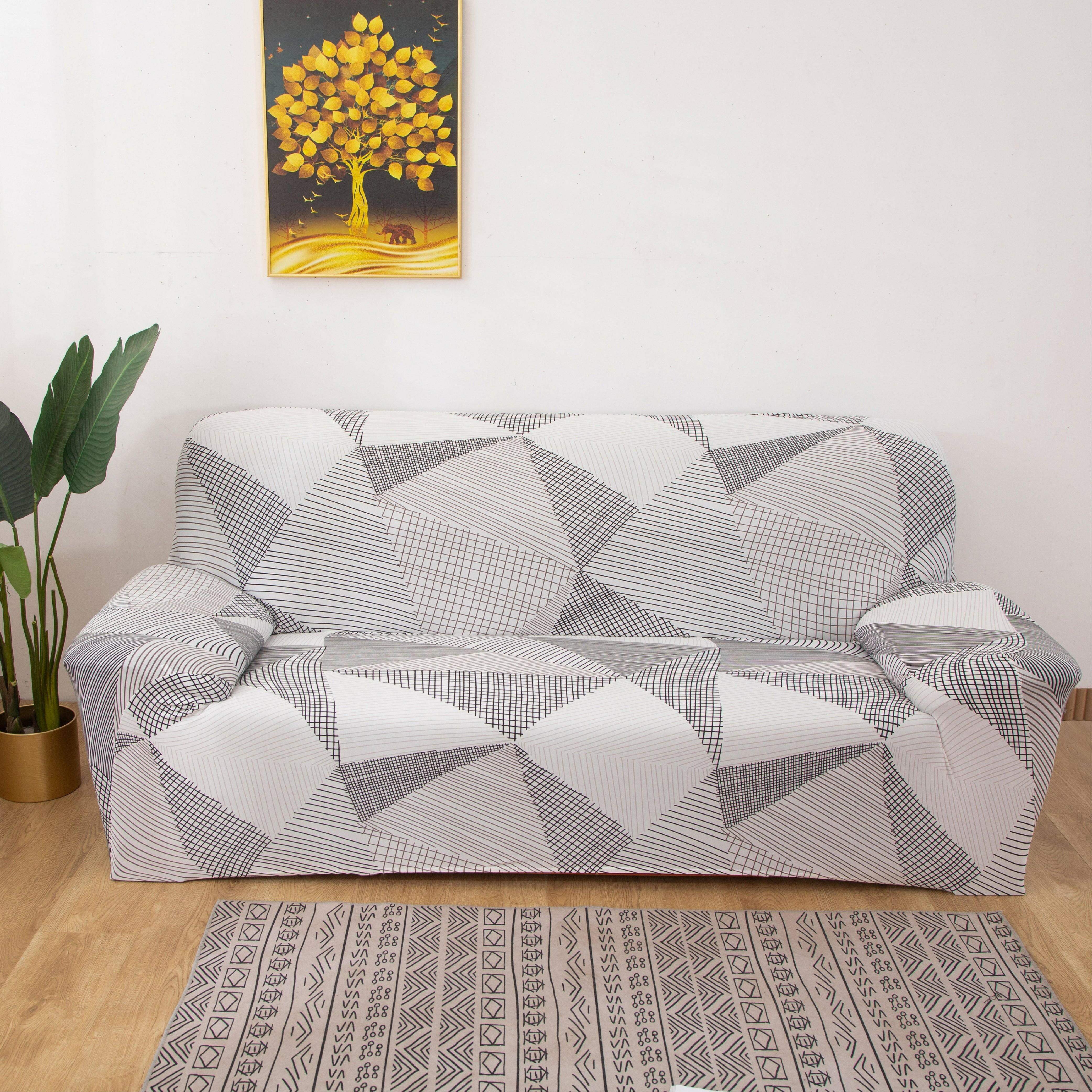Hyper Cover Stretch Sofa Cover Geometric Pattern | Slipcover | Sofa Covers | Brilliant Home Living