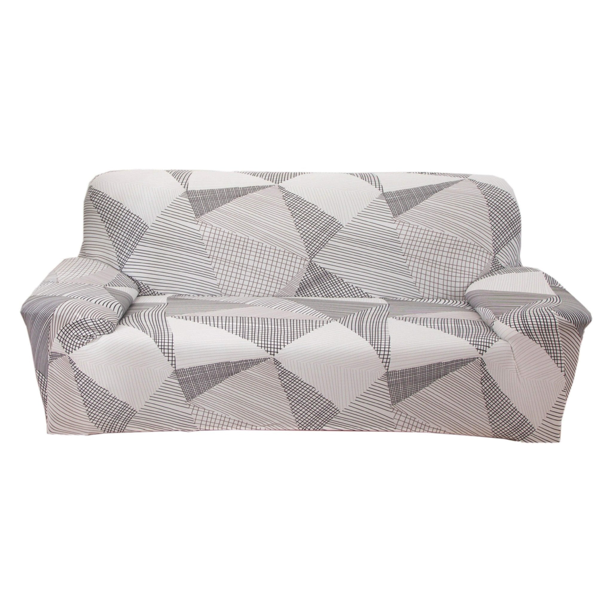 Hyper Cover Stretch Sofa Cover Geometric Pattern | Slipcover - 2 Seater -