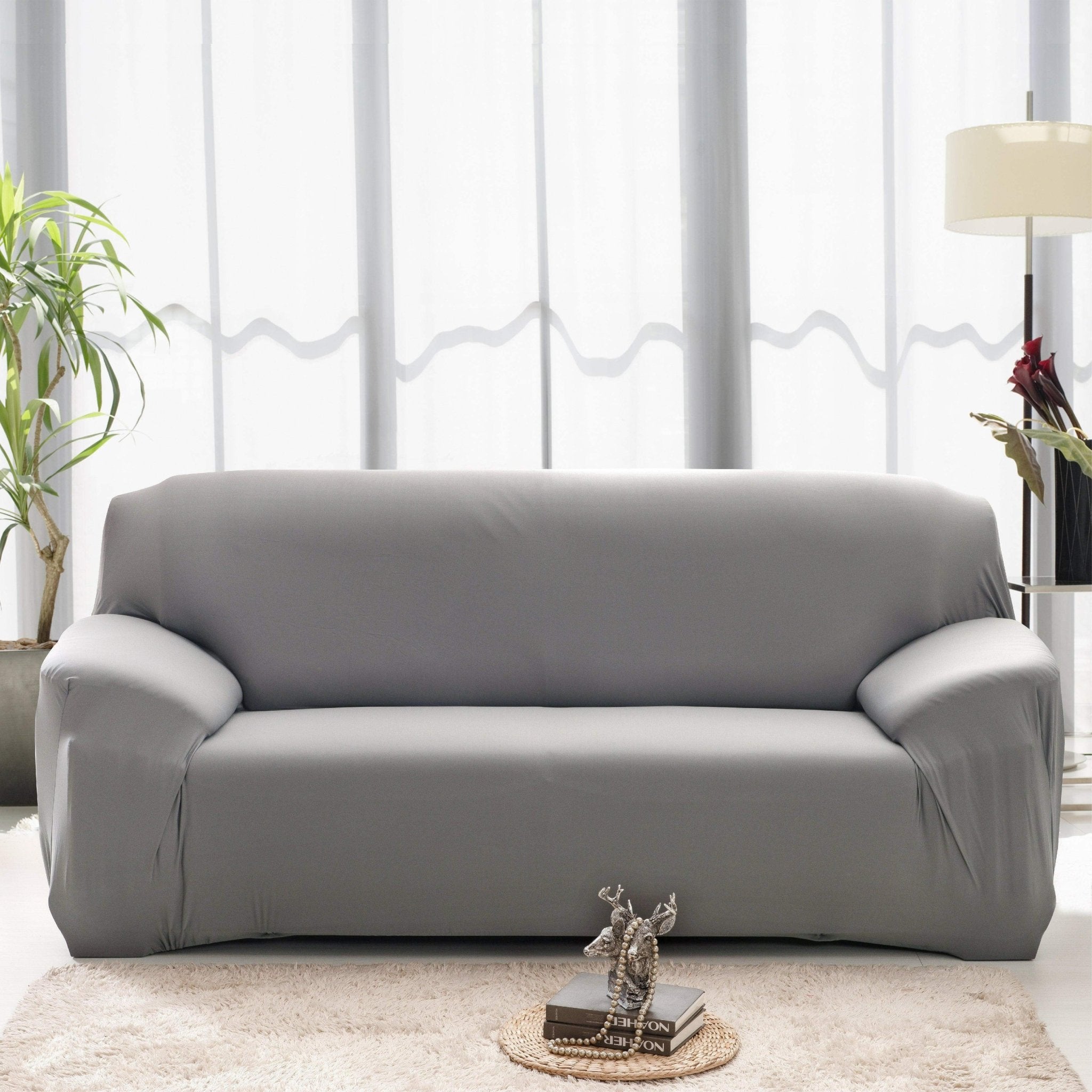 Hyper Cover Stretch Sofa Cover Grey | Lounge Slipcover Protector - 1 Seater -