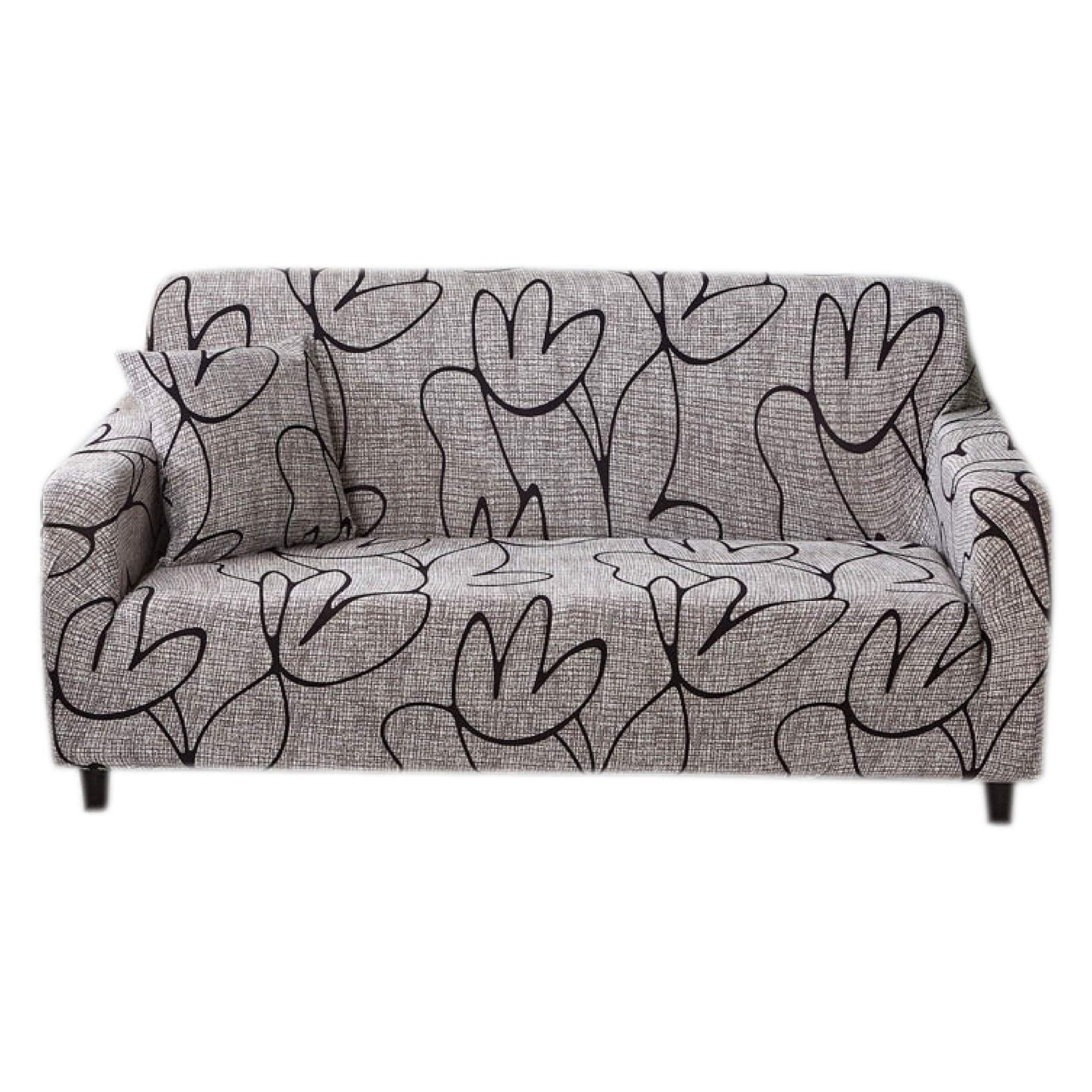 Hyper Cover Stretch Sofa Cover Mild Lotus Pattern | Slipcover - 1 Seater -