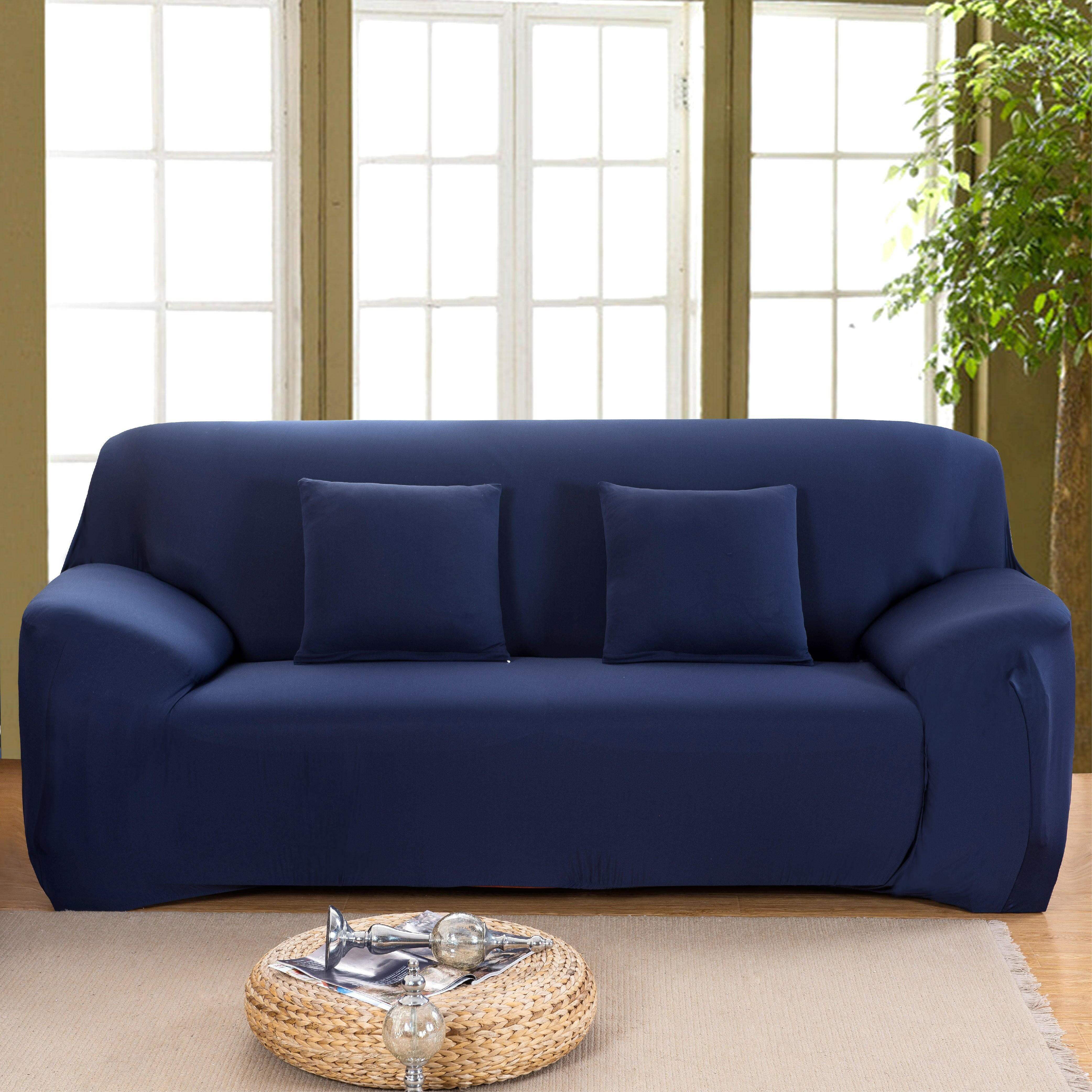 Hyper Cover Stretch Sofa Cover Plain Colour Navy | Sofa Covers | Brilliant Home Living