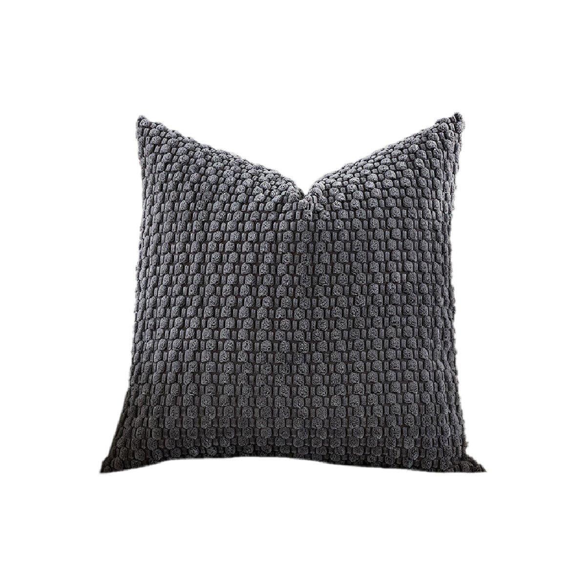 Hyper Cover Textured Waffle Corduroy Cushion Cover | Modern Ribbed Design - Charcoal - 30x50 cm