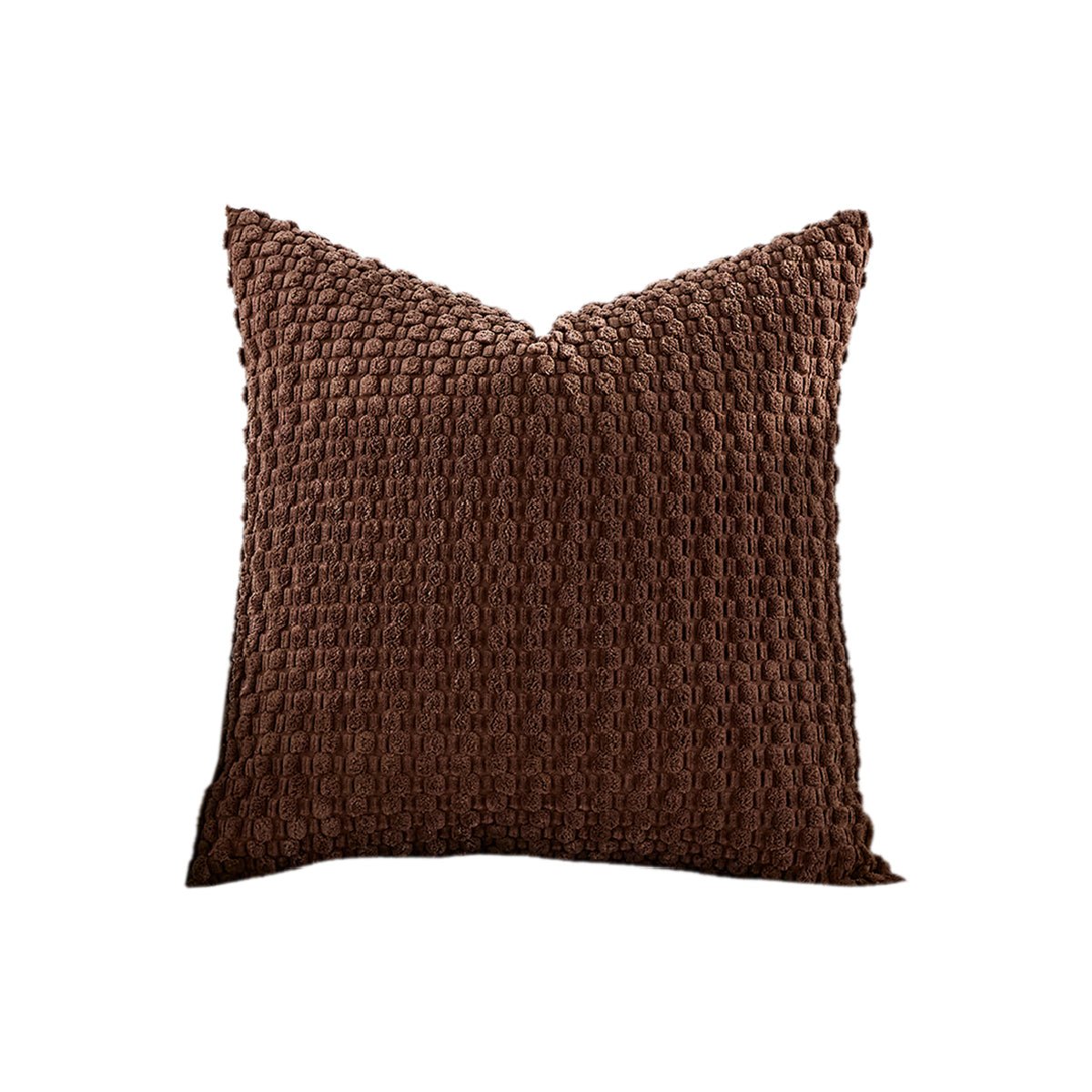 Hyper Cover Textured Waffle Corduroy Cushion Cover | Modern Ribbed Design - Chocolate - 30x50 cm