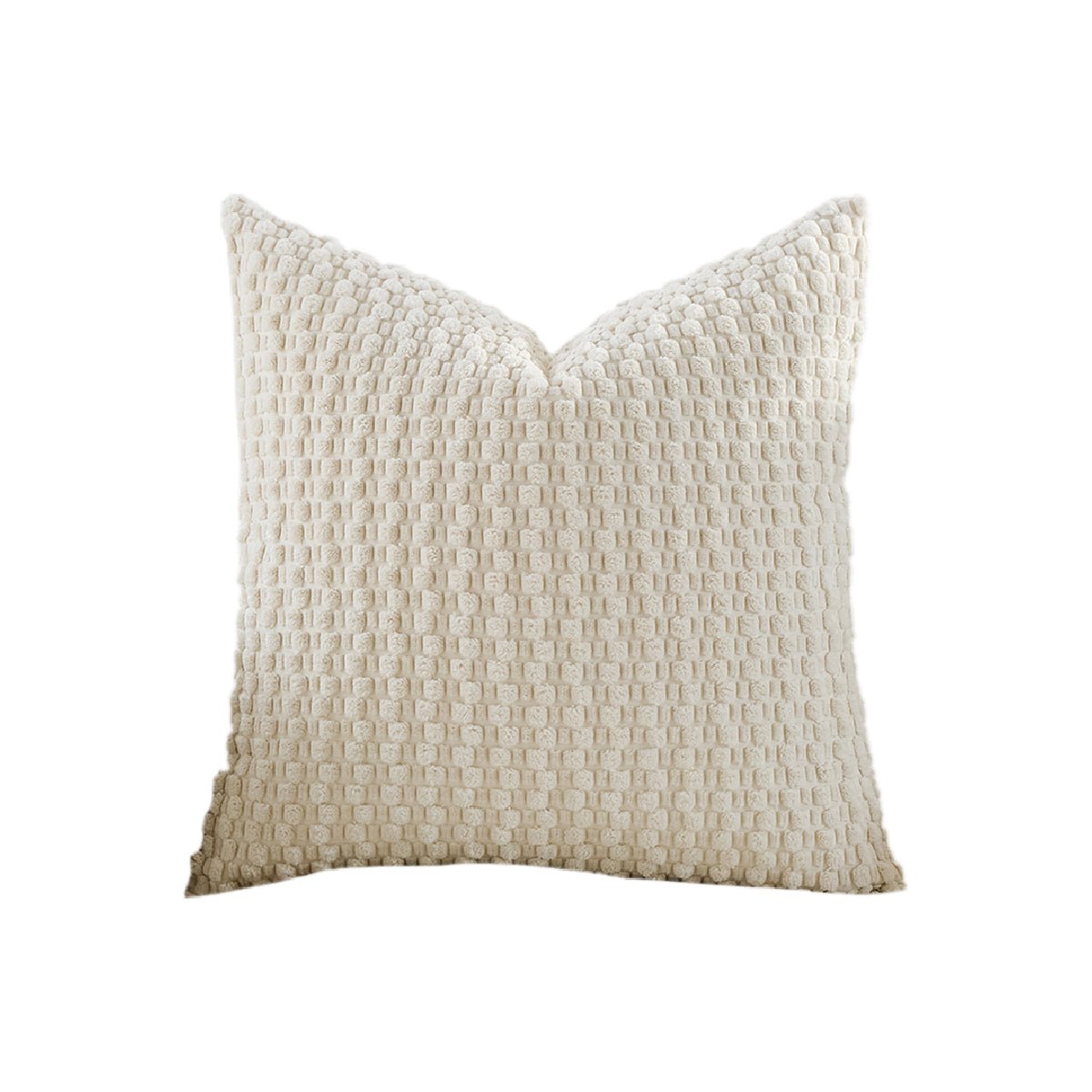 Hyper Cover Textured Waffle Corduroy Cushion Cover | Modern Ribbed Design - Cream - 30x50 cm
