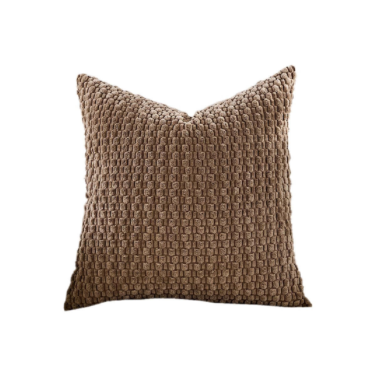 Hyper Cover Textured Waffle Corduroy Cushion Cover | Modern Ribbed Design - Taupe - 30x50 cm