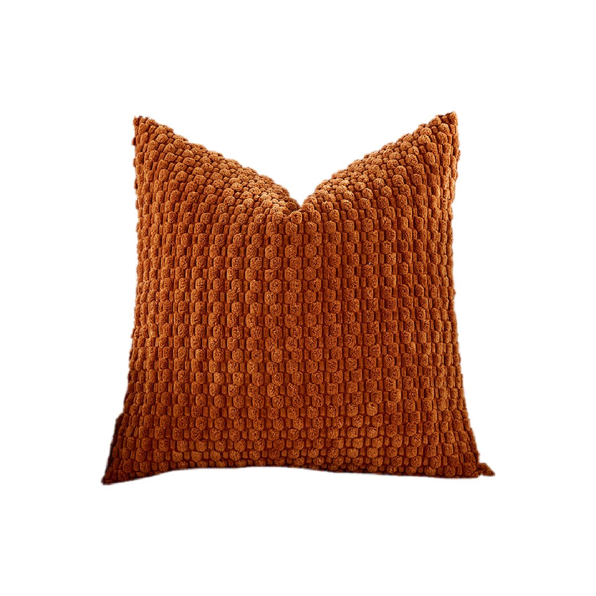 Hyper Cover Textured Waffle Corduroy Cushion Cover | Modern Ribbed Design - Terracotta - 30x50 cm