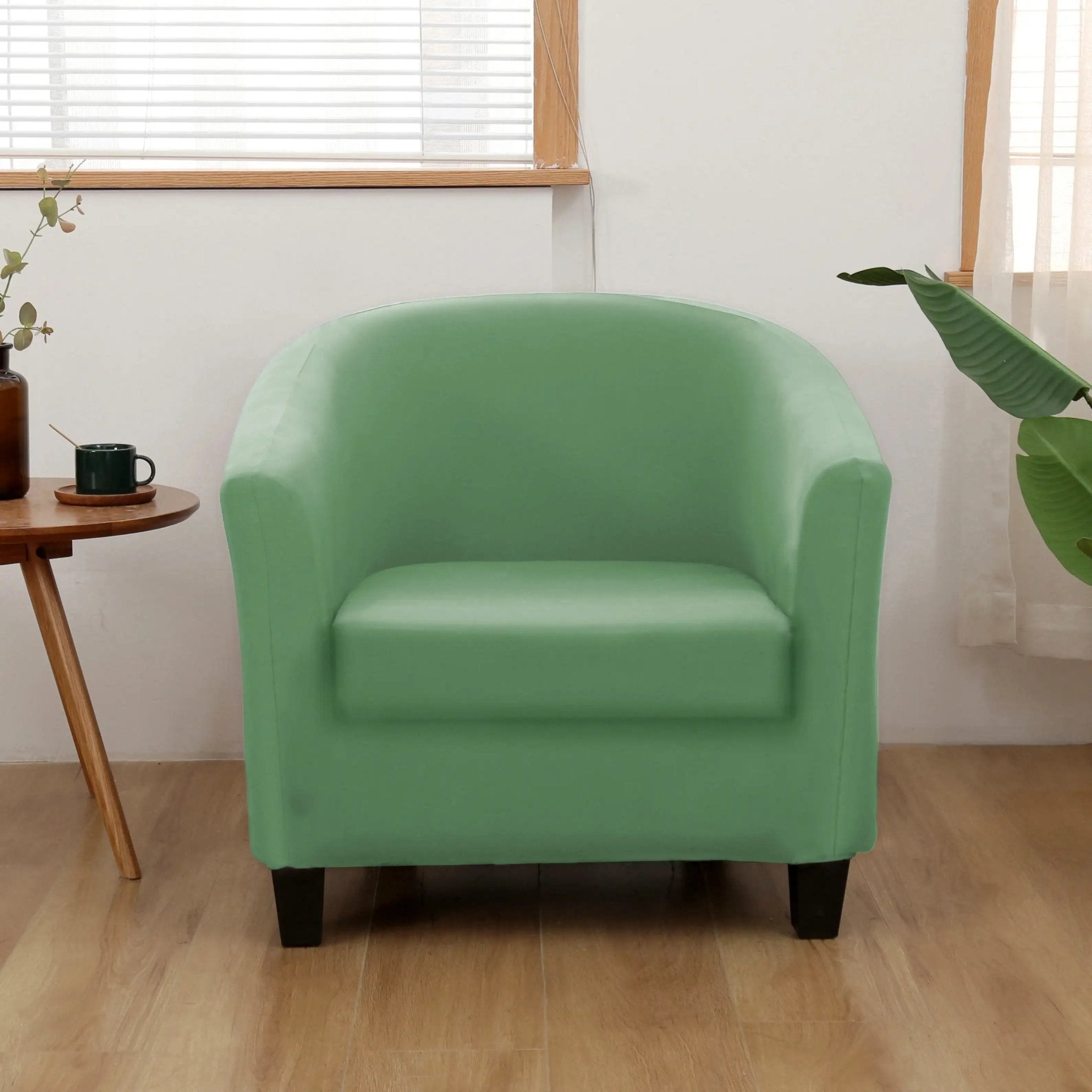 Hyper Cover Tub Chair Cover Emerald Green | 2-Piece Stretch Slipcover - 