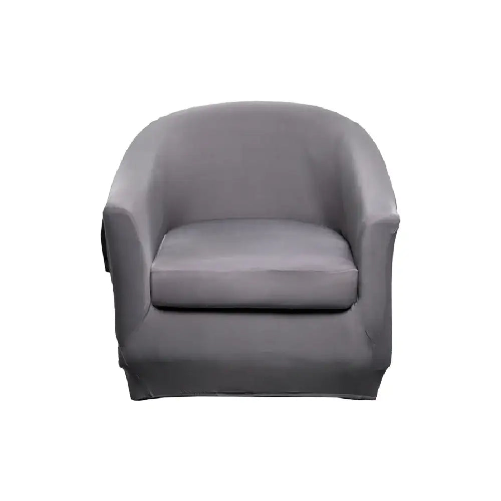 Hyper Cover Tub Chair Cover Grey | 2-Piece Stretch Slipcover | Chair Covers | Brilliant Home Living