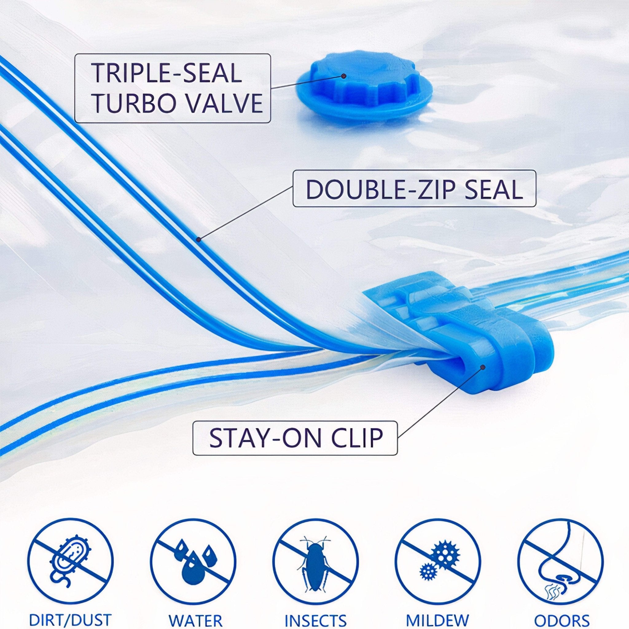 Hyper Cover Vacuum Storage Bag Kit with Hand Pump | Space Saver Set - Small (8pcs) -