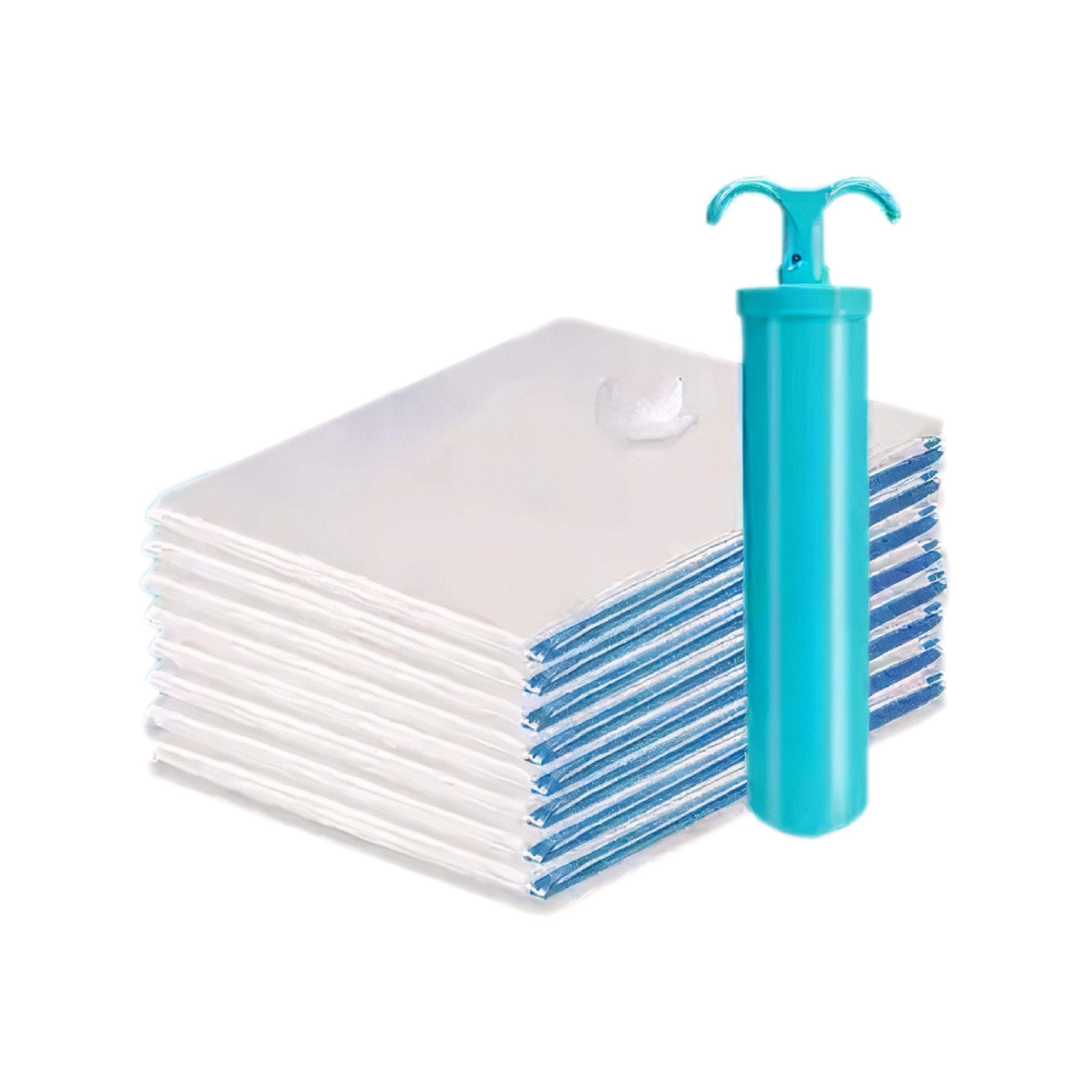 Hyper Cover Vacuum Storage Bag Kit with Hand Pump | Space Saver Set - Small (8pcs) -