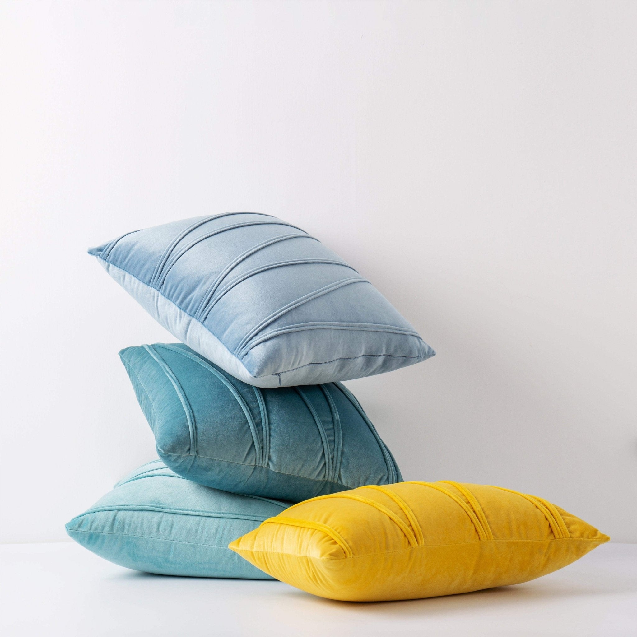 Hyper Cover Velvet Striped Cushion Cover | Textured Soft Throw Pillow Case - Beige - 30x50 cm