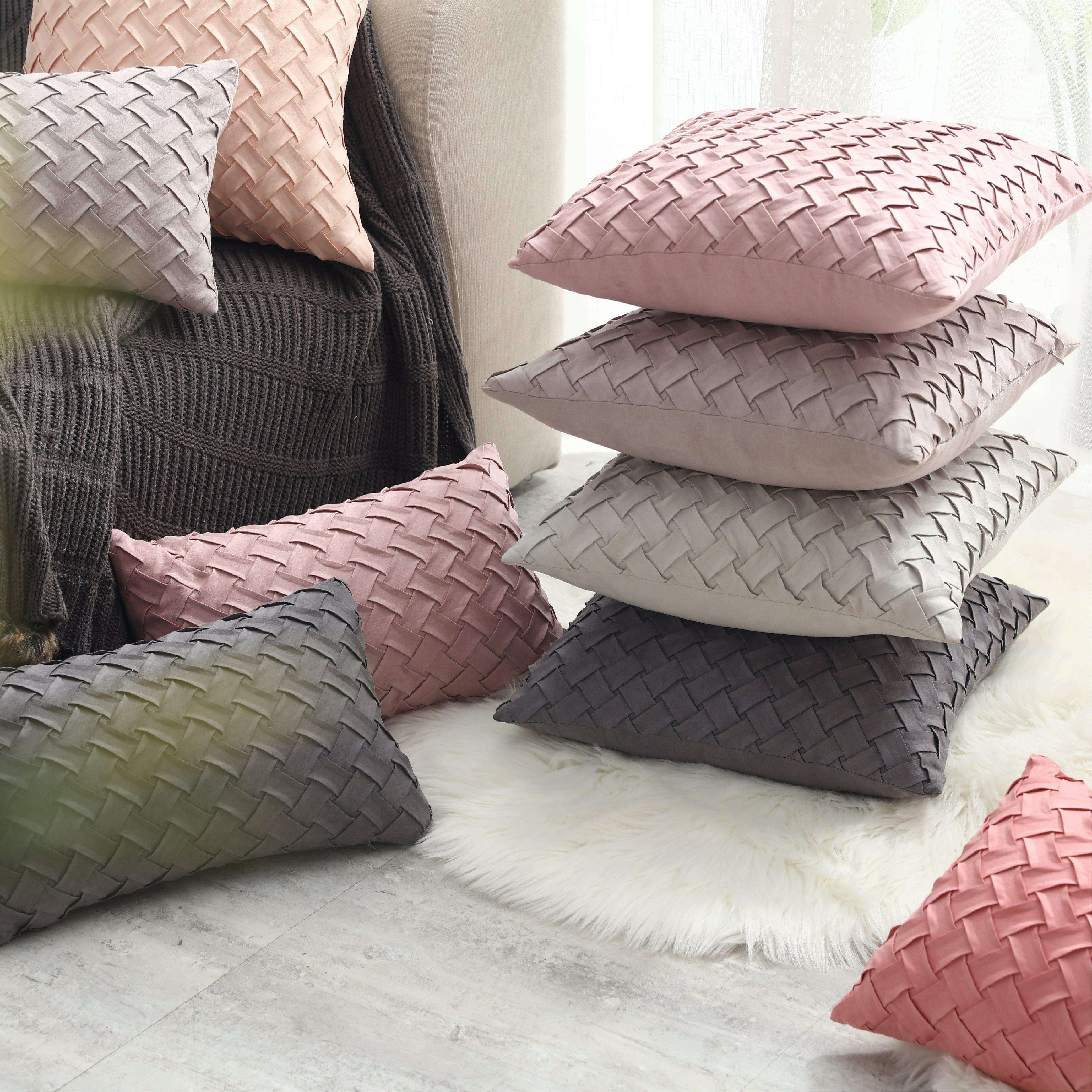 Hyper Cover Venice Intrecciato Suede Cushion Cover | Woven Throw Pillow Case | Cushion Covers | Brilliant Home Living