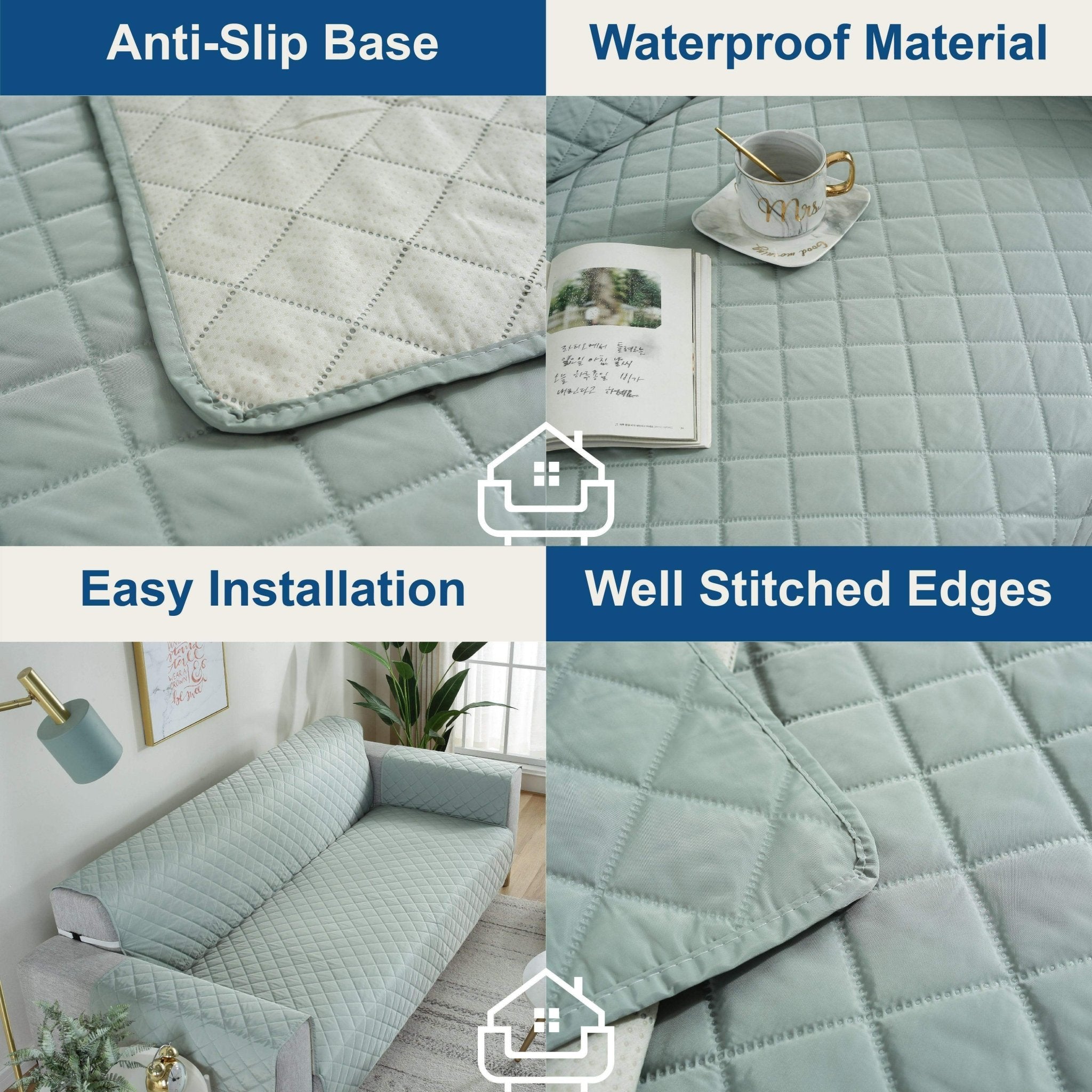 Hyper Cover Waterproof Pet Sofa Cover Emerald Green | Quilted Protector - 1 Seater -