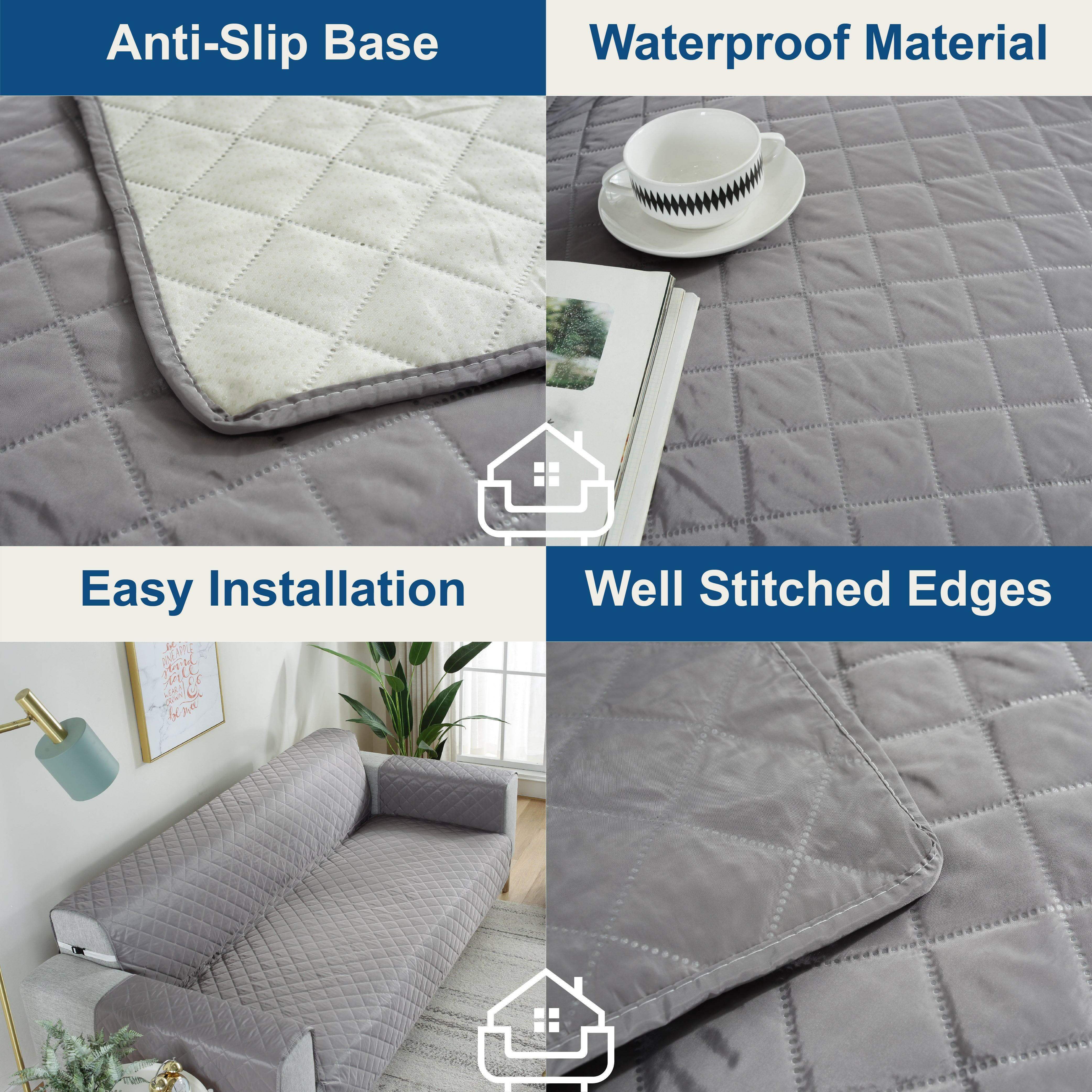 Hyper Cover Waterproof Pet Sofa Cover Grey | Quilted Lounge Protector | Sofa Covers | Brilliant Home Living