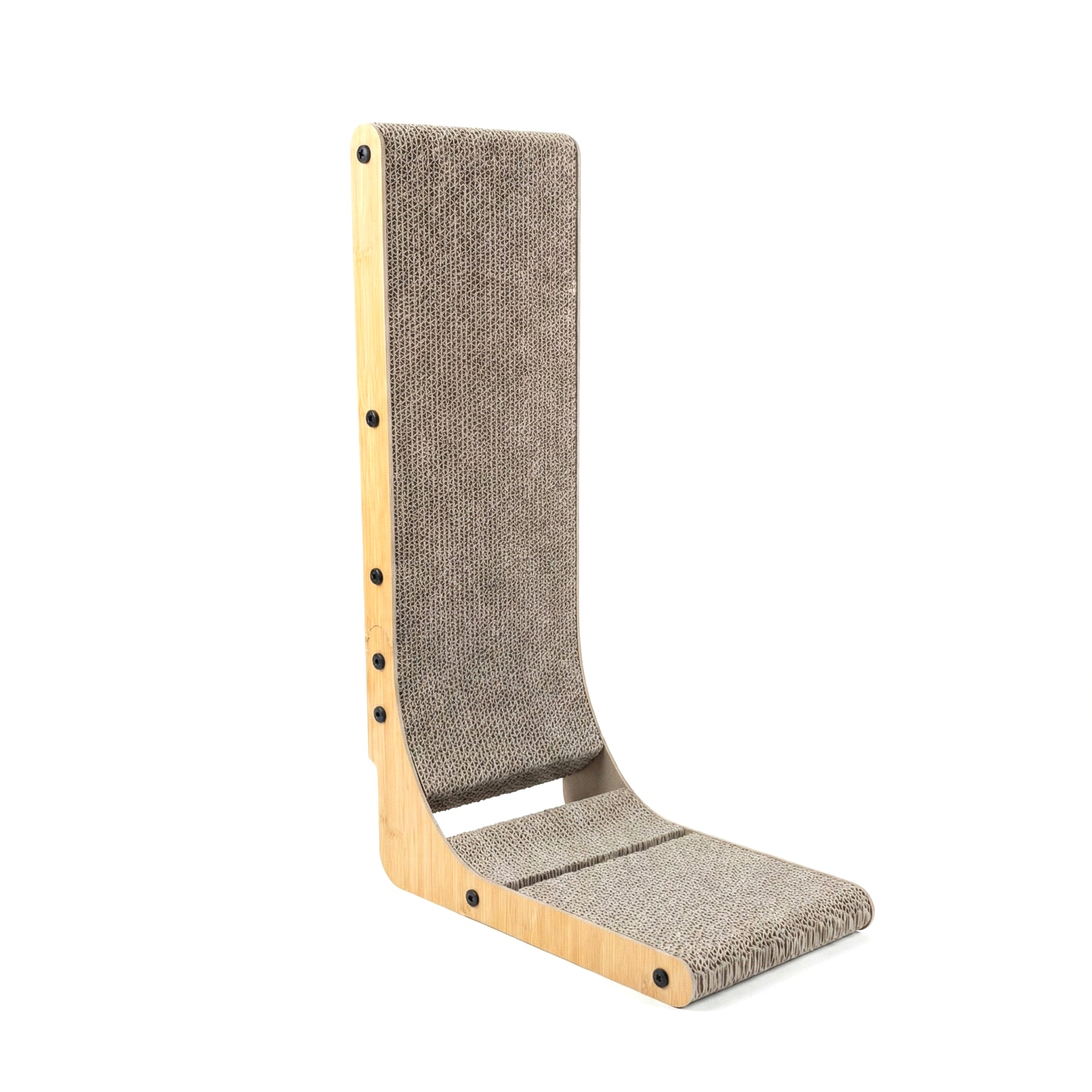 Pet Swift 70cm L-Shape Cat Scratcher | Wooden Frame Scratching Board with Toy Ball