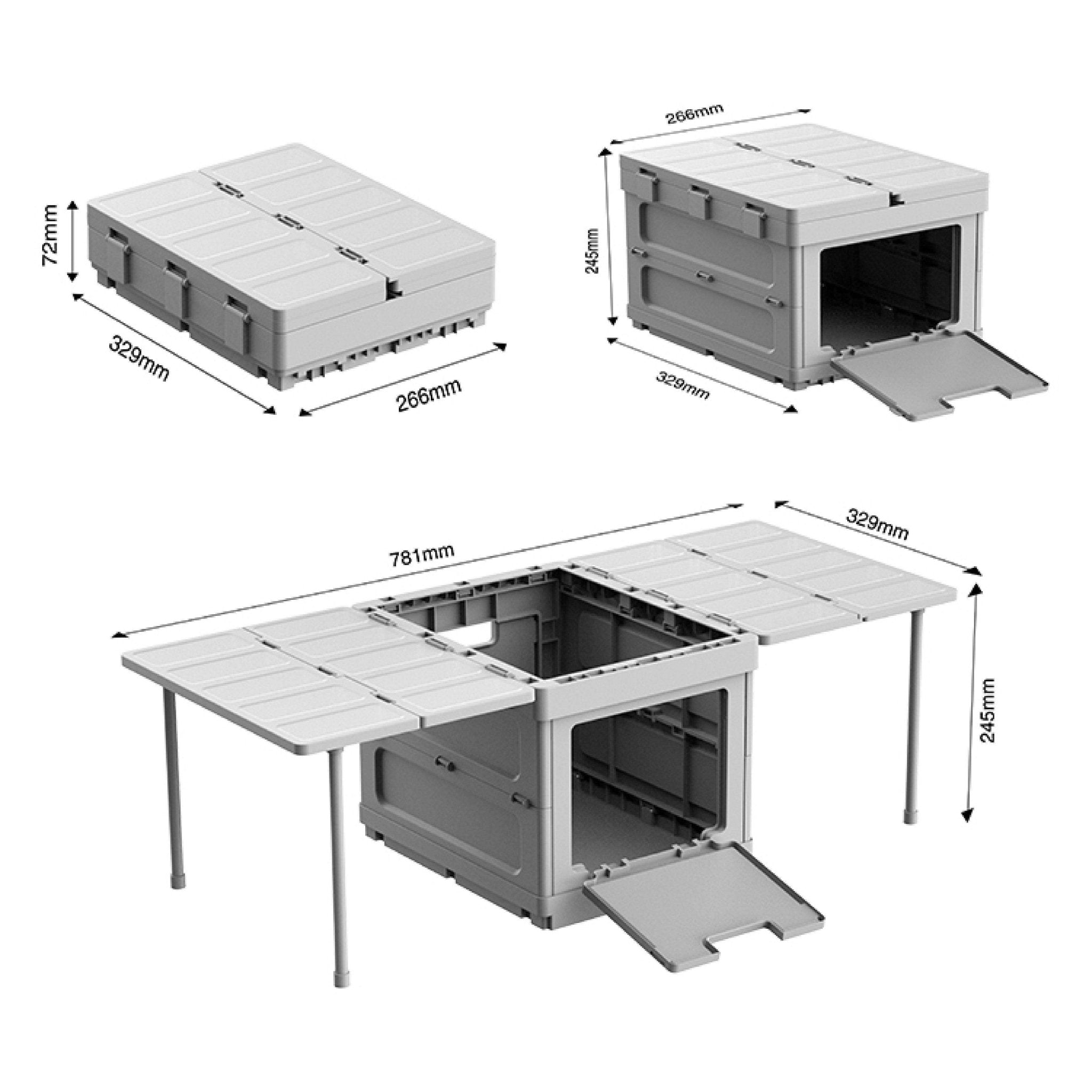 Outdoor Bees Foldable Picnic Table & Storage Crate | Portable Camping Box - Insulated Bag -