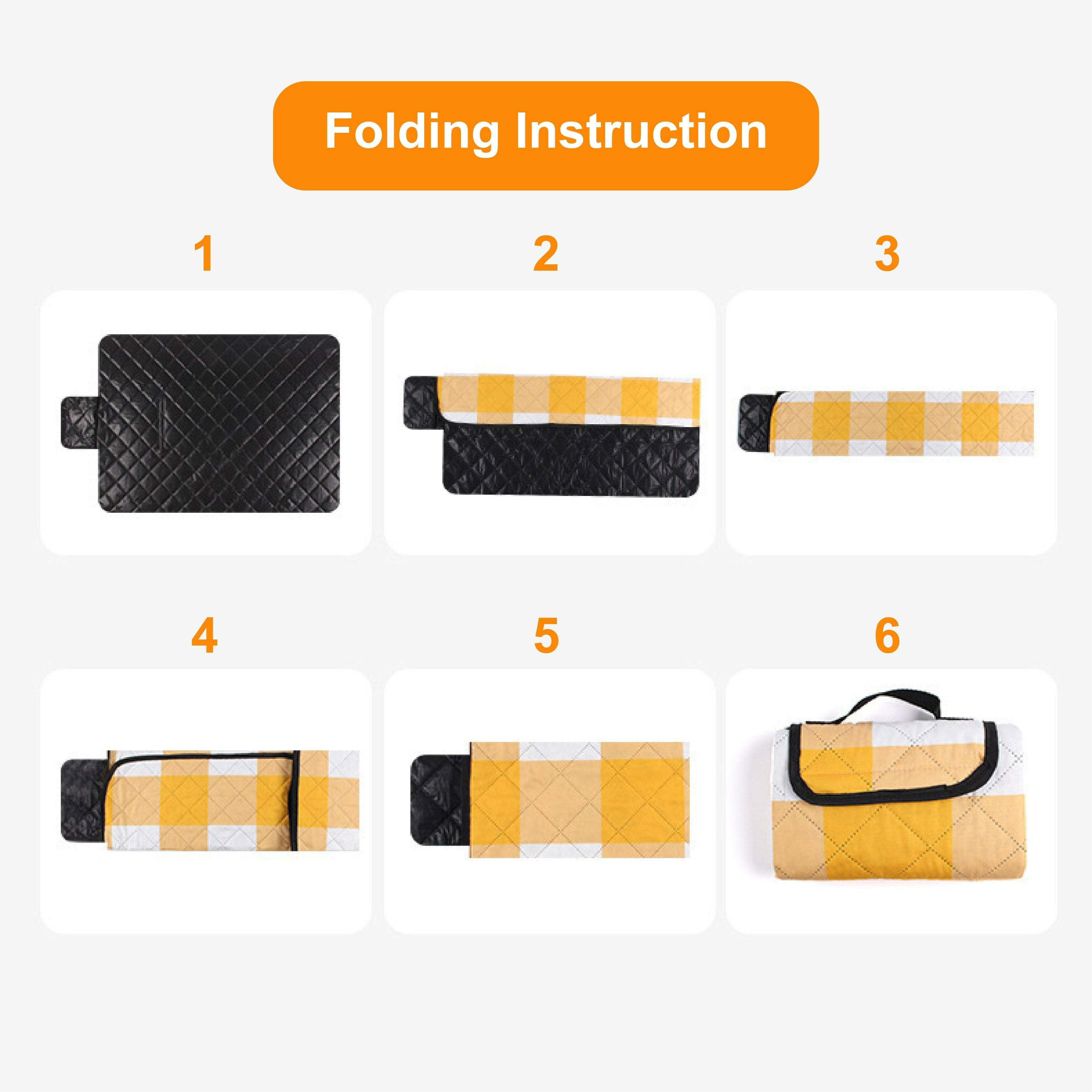 Outdoor Bees Foldable Waterproof Picnic Blanket Green Grid | Outdoor Life | Brilliant Home Living