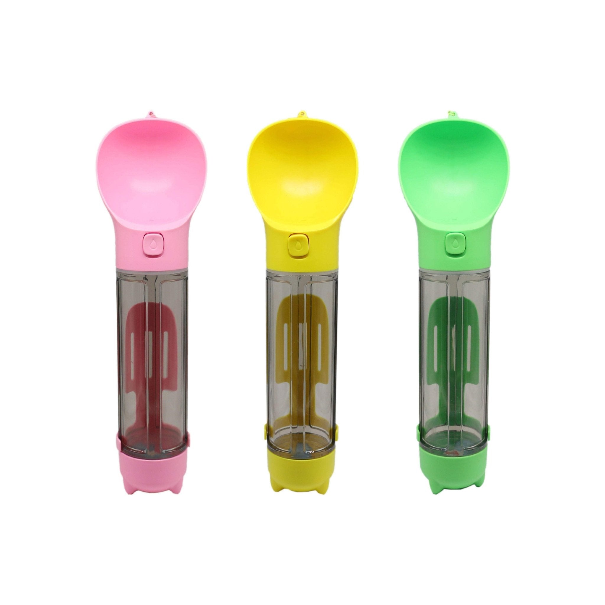 Pet Swift 3-in-1 Portable Dog Water Bottle | Travel Dispenser with Poop Scoop - Green -