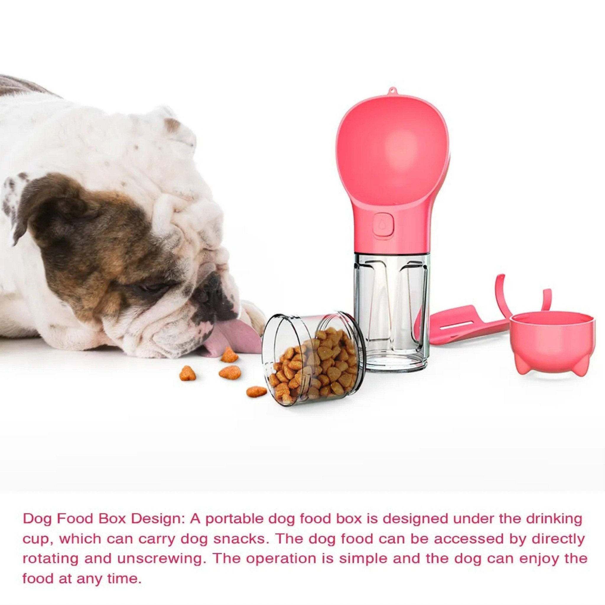 Pet Swift 4-in-1 Portable Dog Water Bottle | Travel Feeder & Poop Scoop - Green -