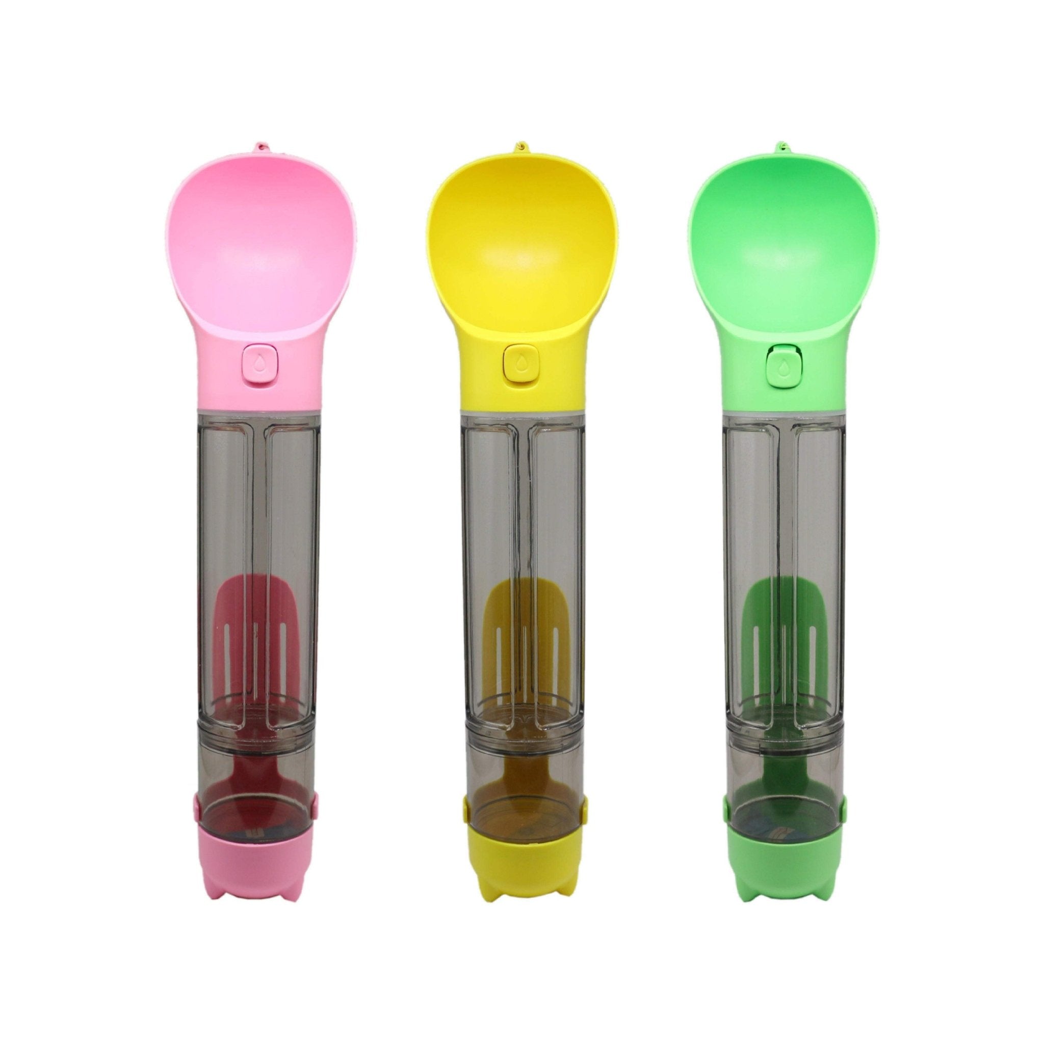 Pet Swift 4-in-1 Portable Dog Water Bottle | Travel Feeder & Poop Scoop - Green -