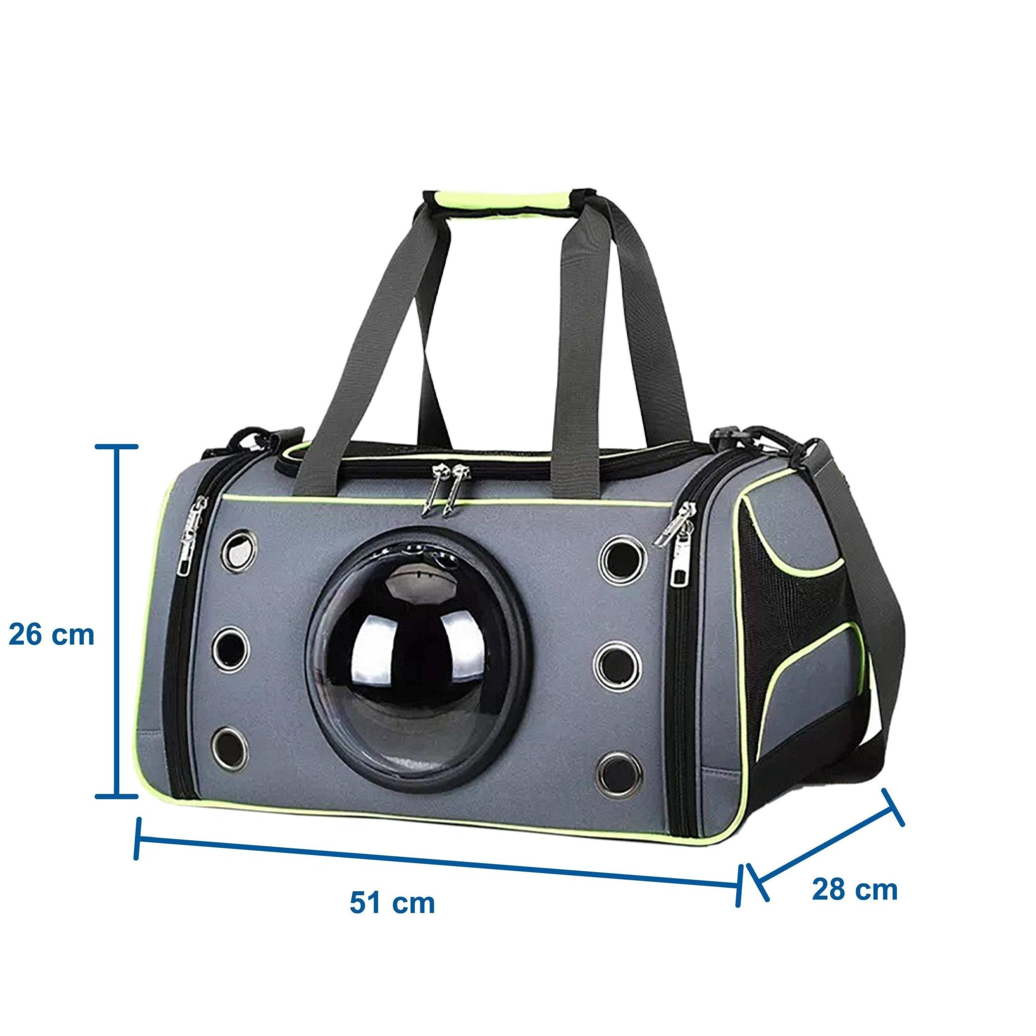 Pet Swift Breathable Cat Carrier Bag | Portable Pet Travel Crate Green - 51x28x26cm -