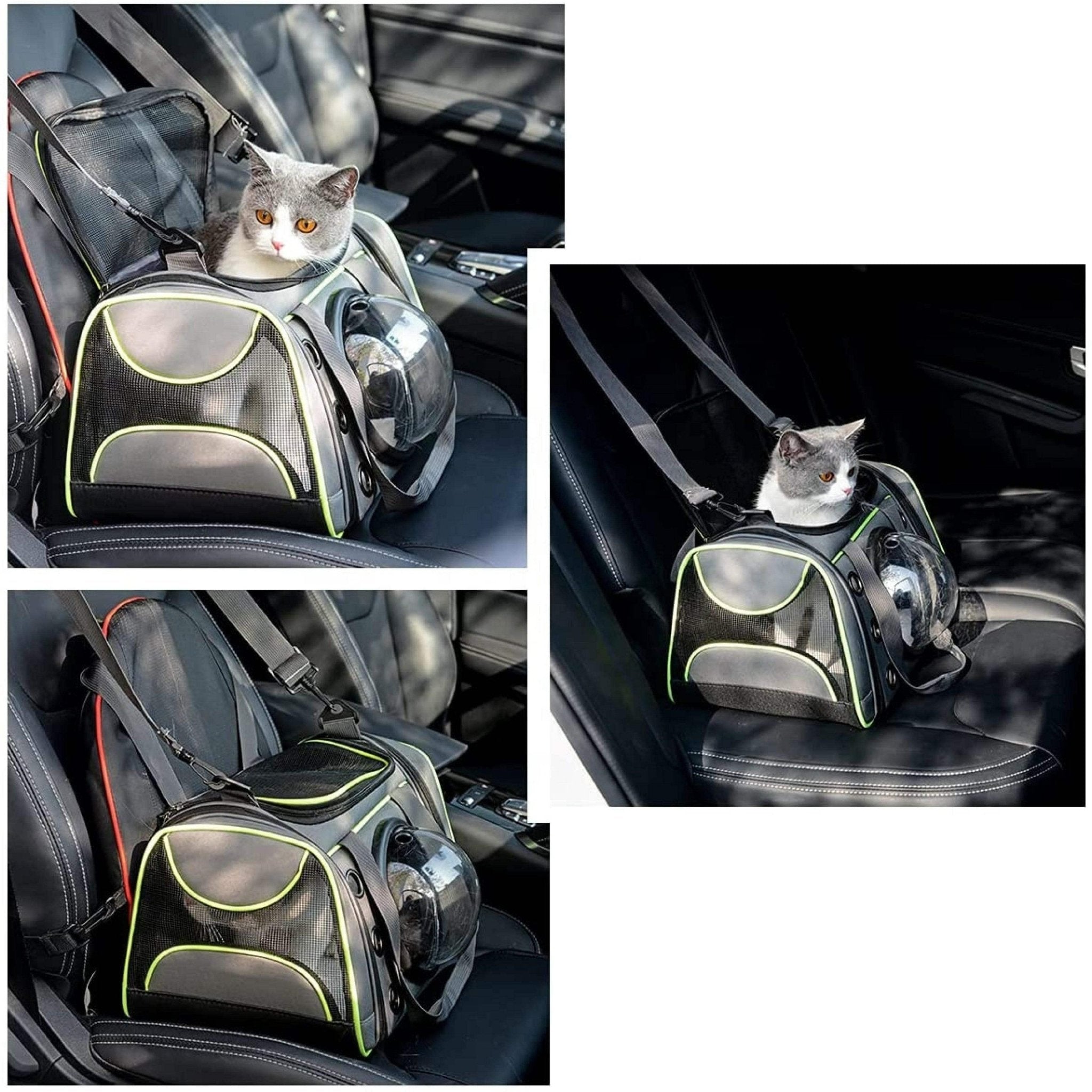 Pet Swift Breathable Cat Carrier Bag | Portable Pet Travel Crate Green - 51x28x26cm -