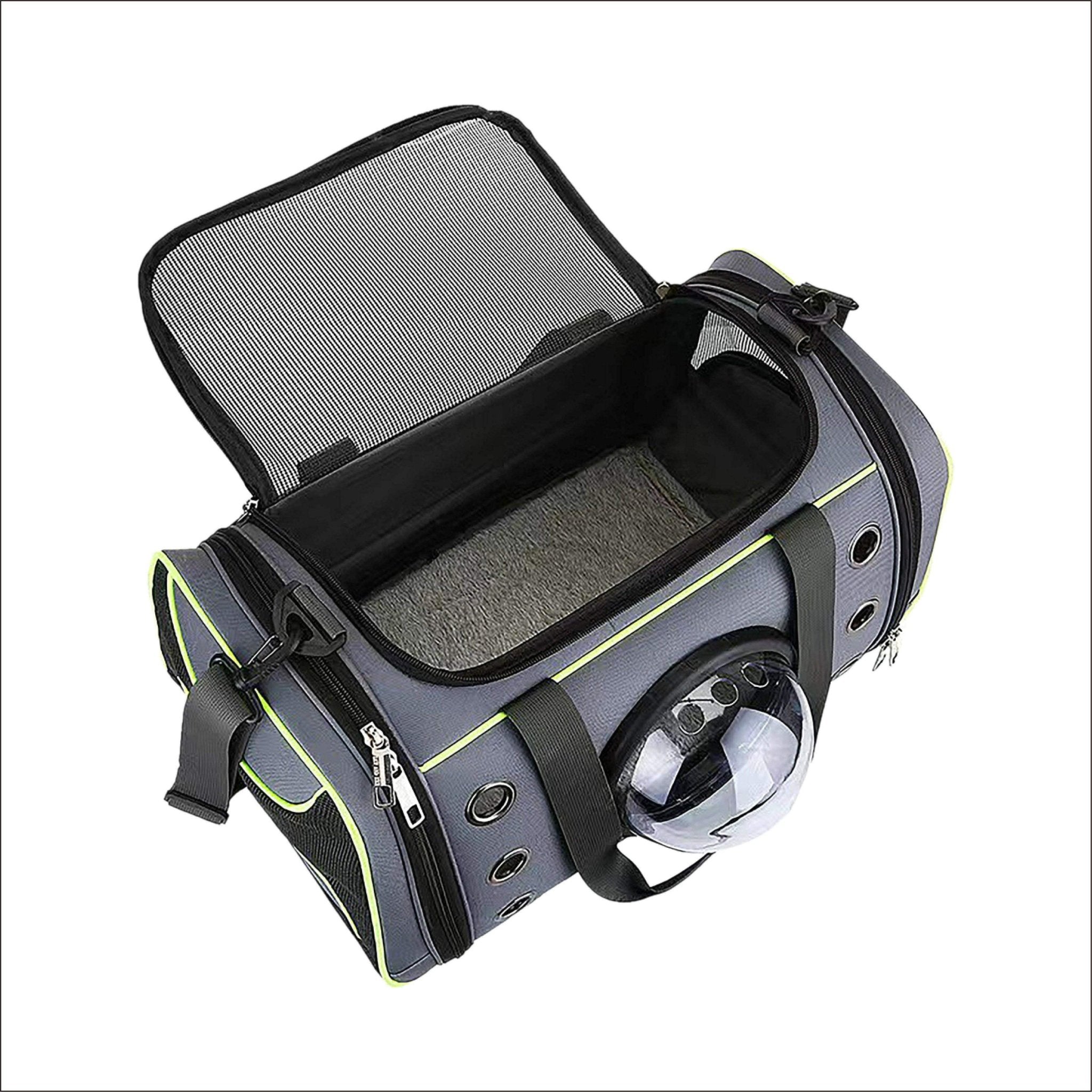 Pet Swift Breathable Cat Carrier Bag | Portable Pet Travel Crate Green - 51x28x26cm -